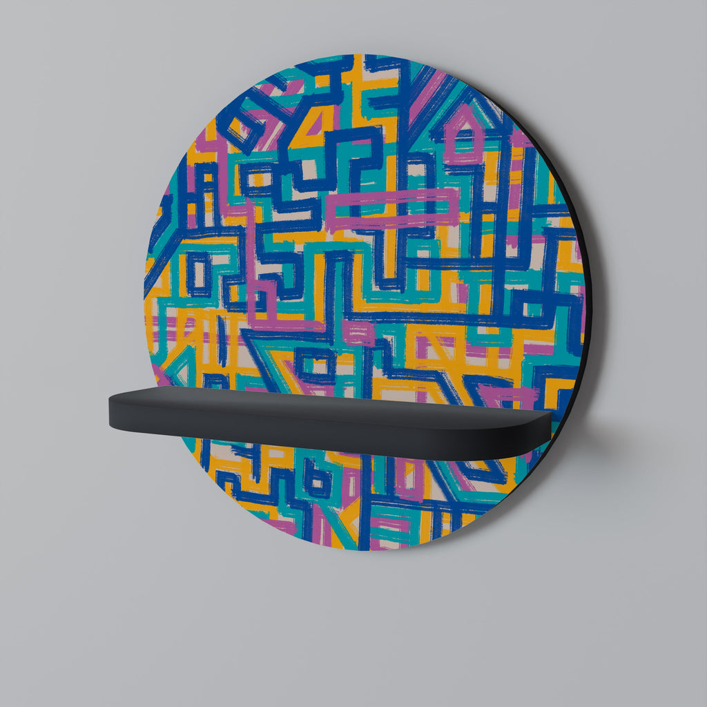 Étagère ronde MEMORIES MAP en finition noire