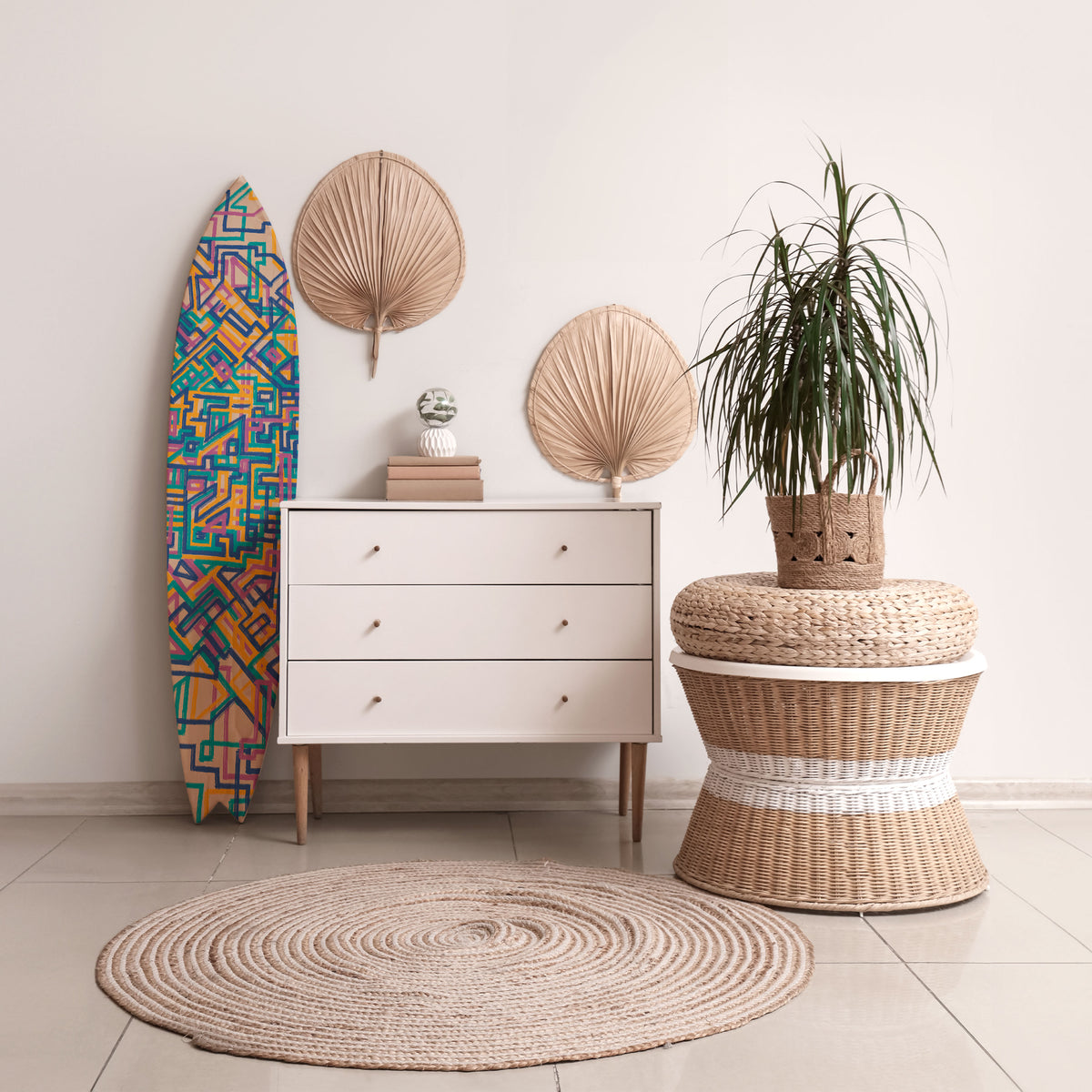 MEMORIES MAP Surfboard Decorative Panel