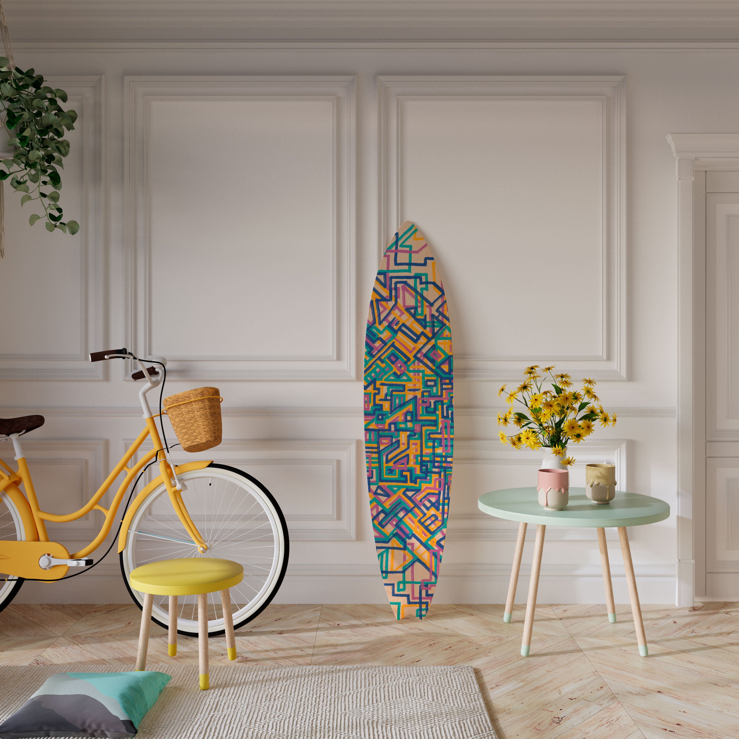 MEMORIES MAP Surfboard Decorative Panel