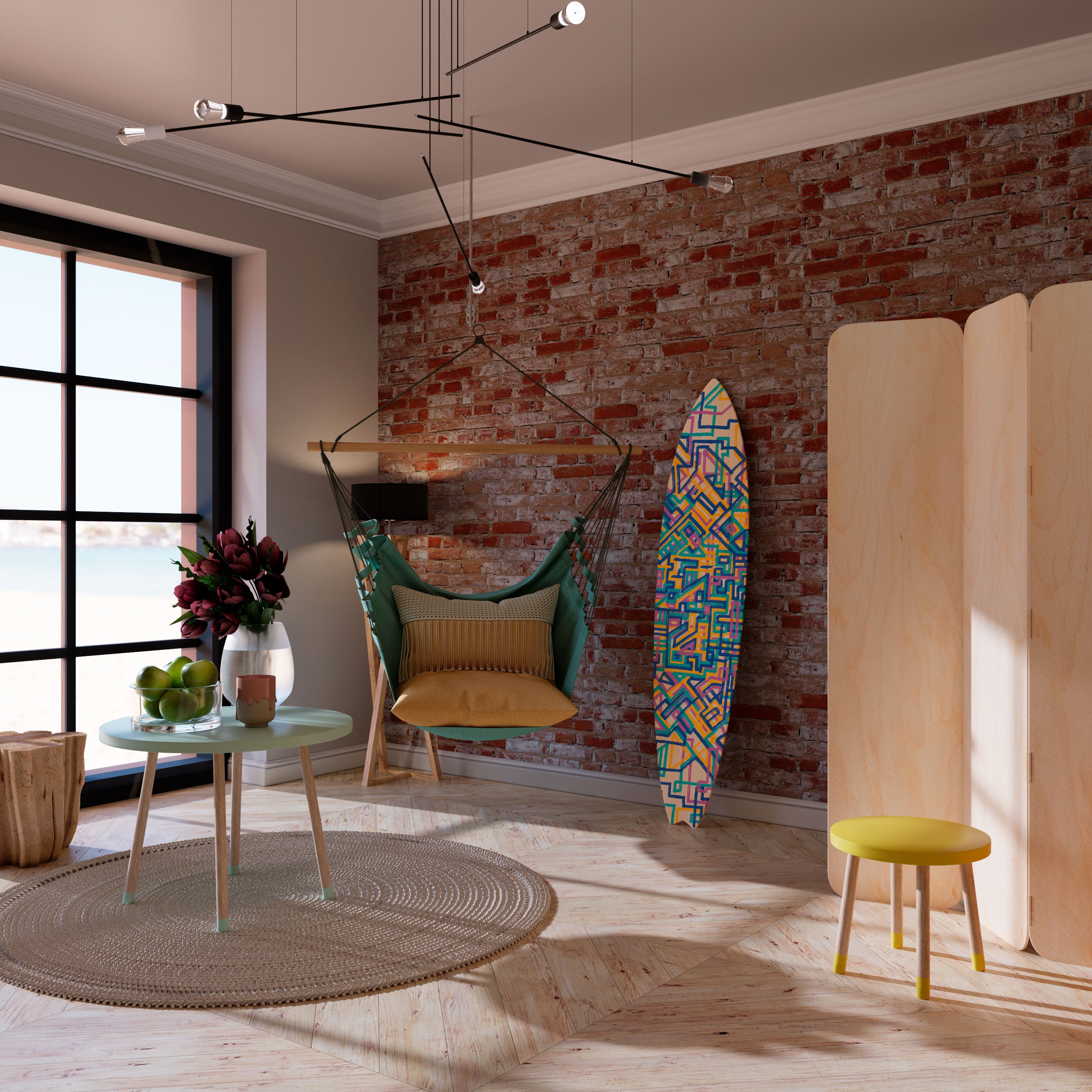MEMORIES MAP Surfboard Decorative Panel