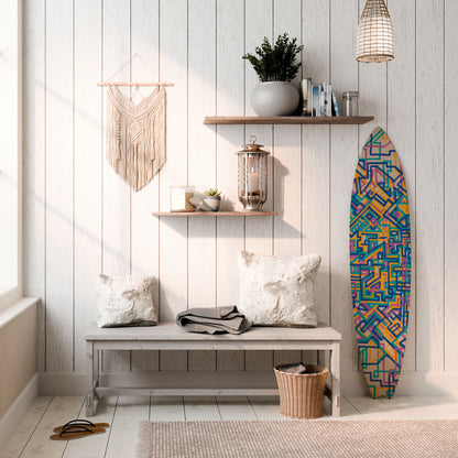 MEMORIES MAP Surfboard Decorative Panel