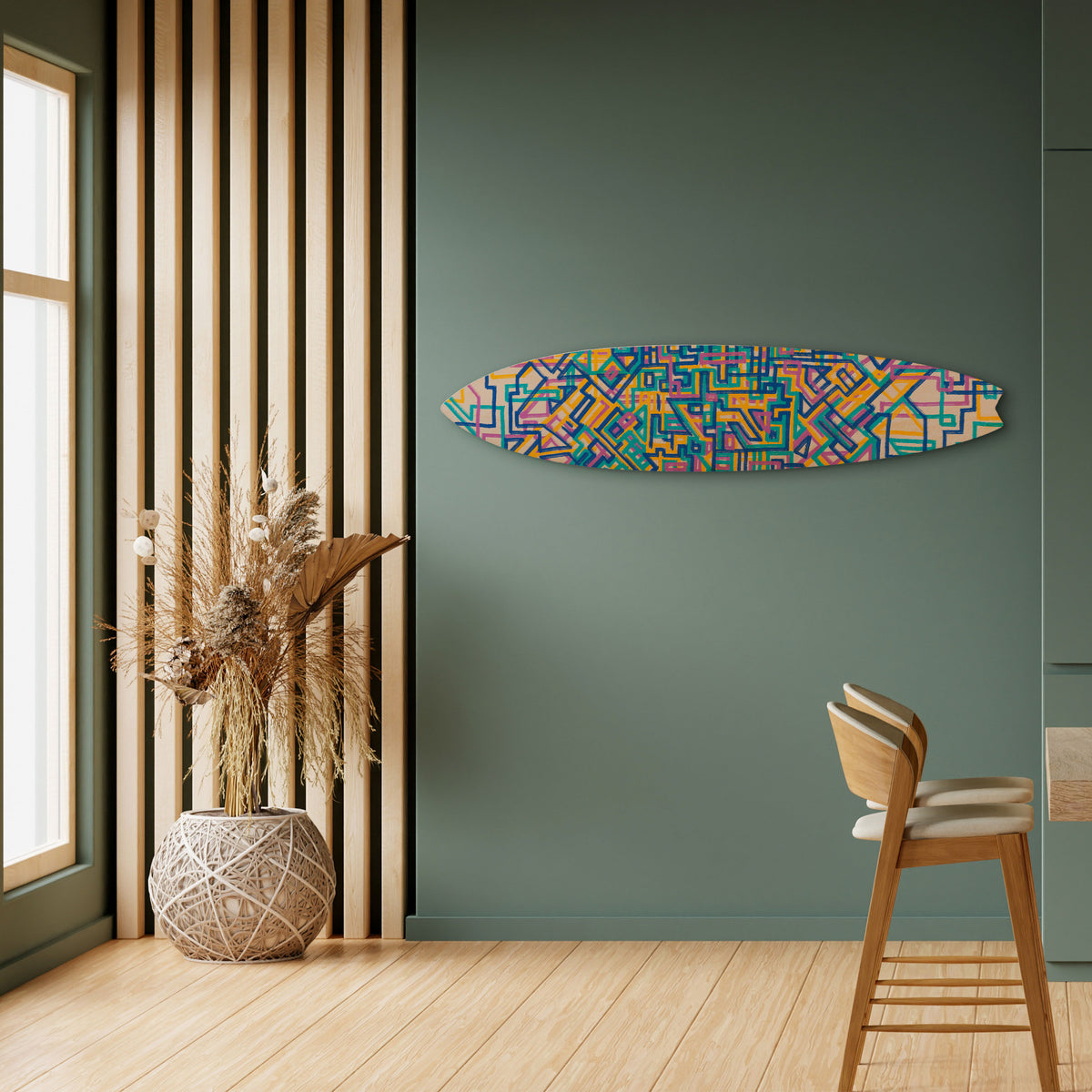 MEMORIES MAP Surfboard Decorative Panel