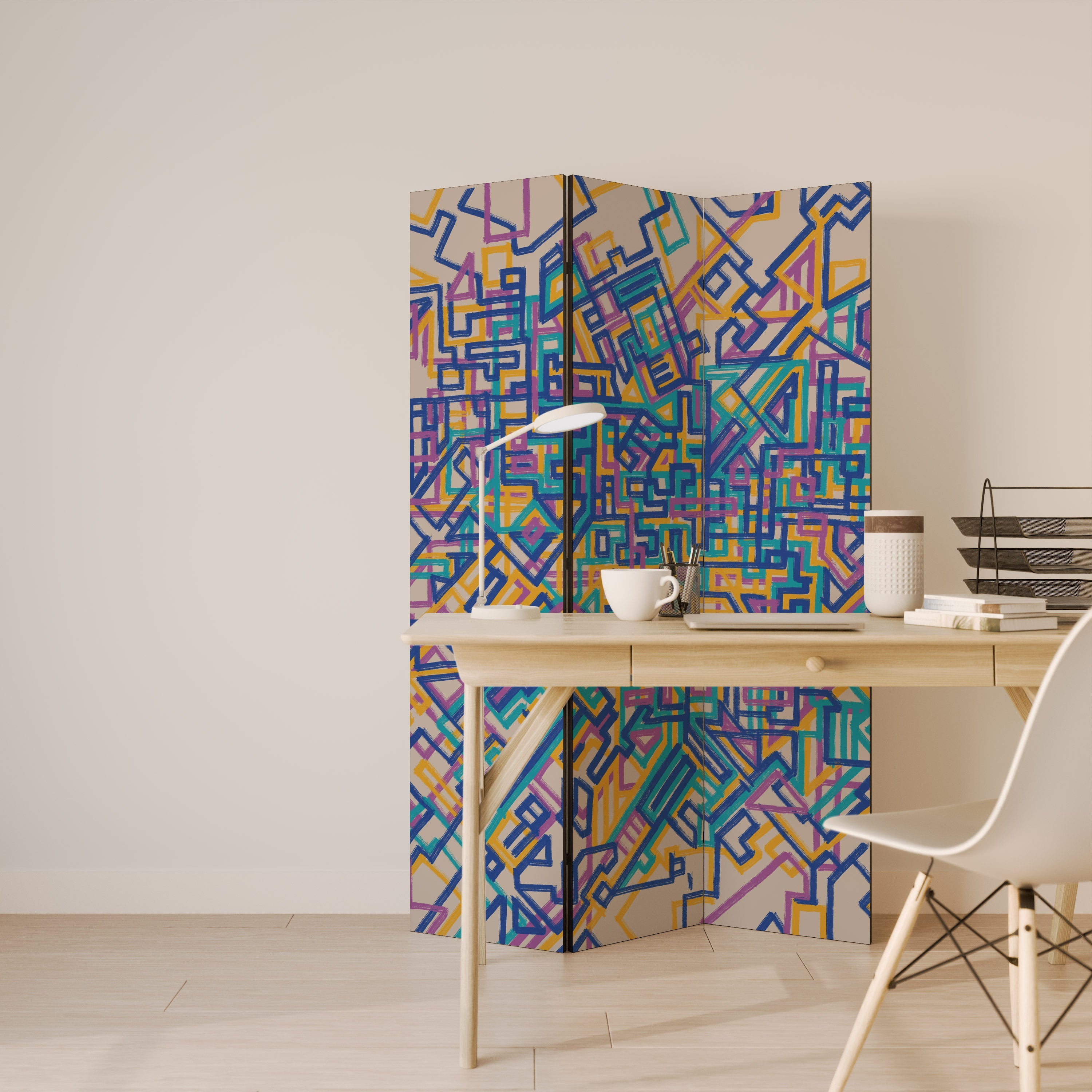 CARTE DES SOUVENIRS Paravent décoratif à 3 panneaux