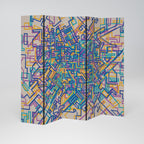 MEMORIES MAP 5-Panel Room Divider