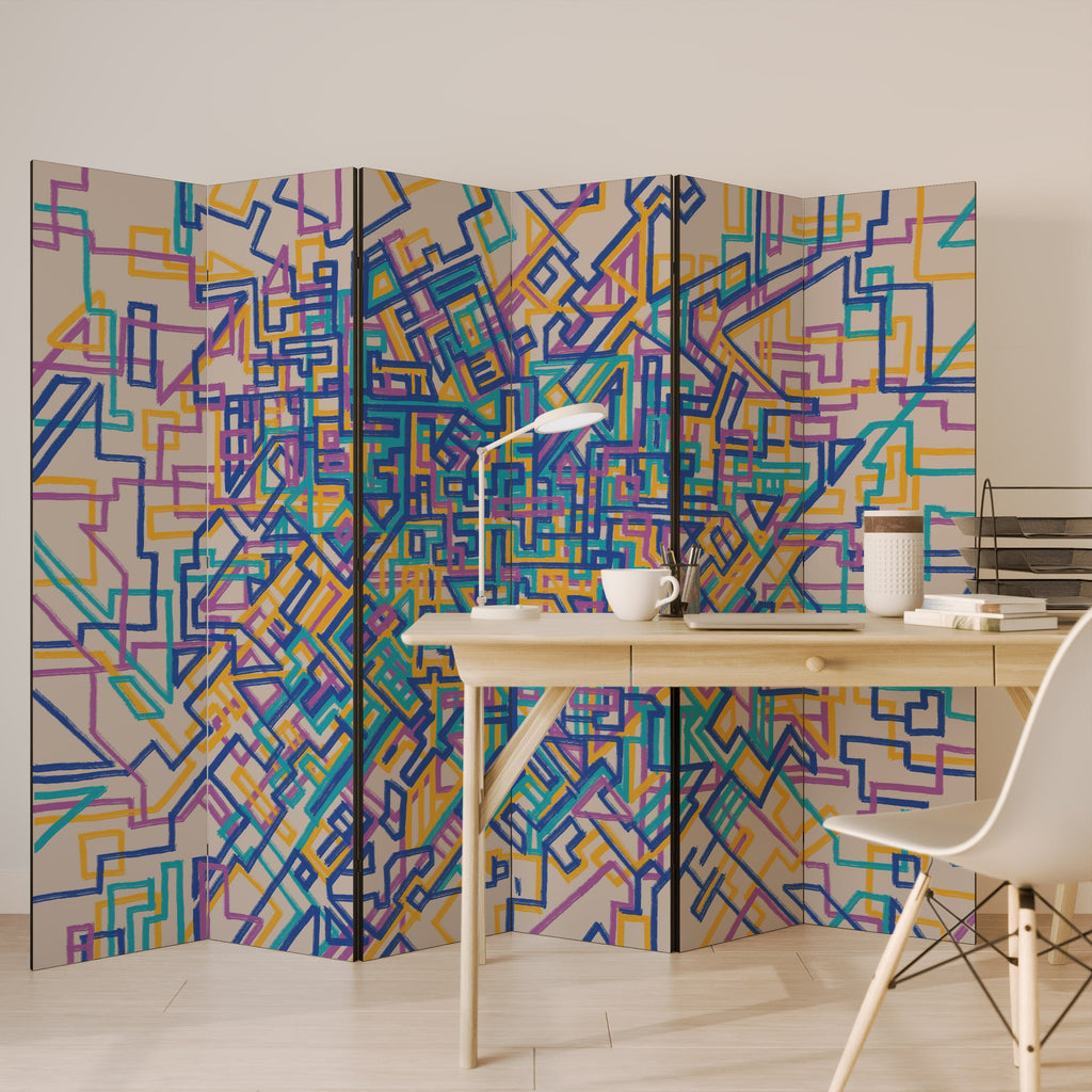 MEMORIES MAP Decorative 6-Panel Room Divider