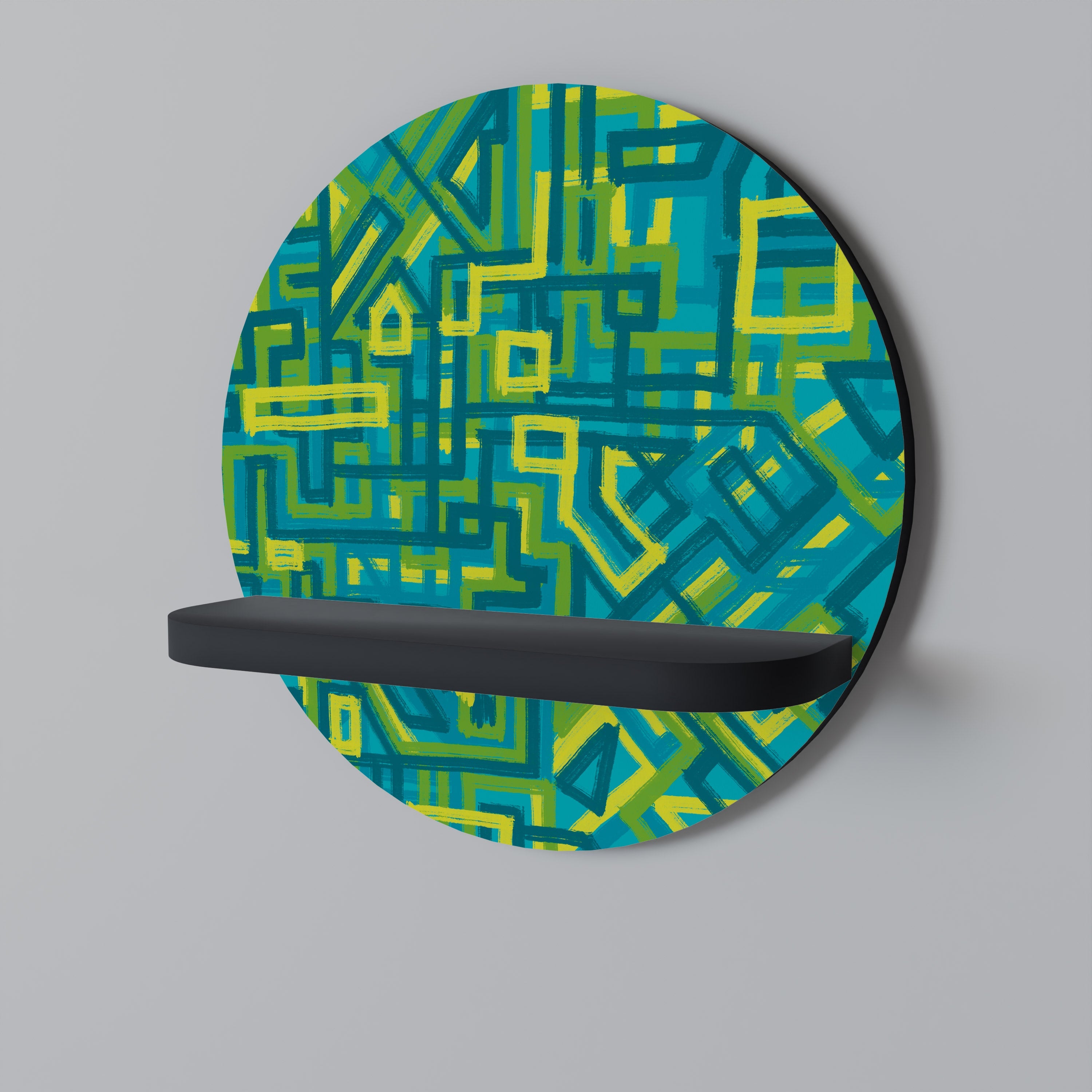 Étagère d'art ronde NOSTALGIC MEMORIES en finition noire