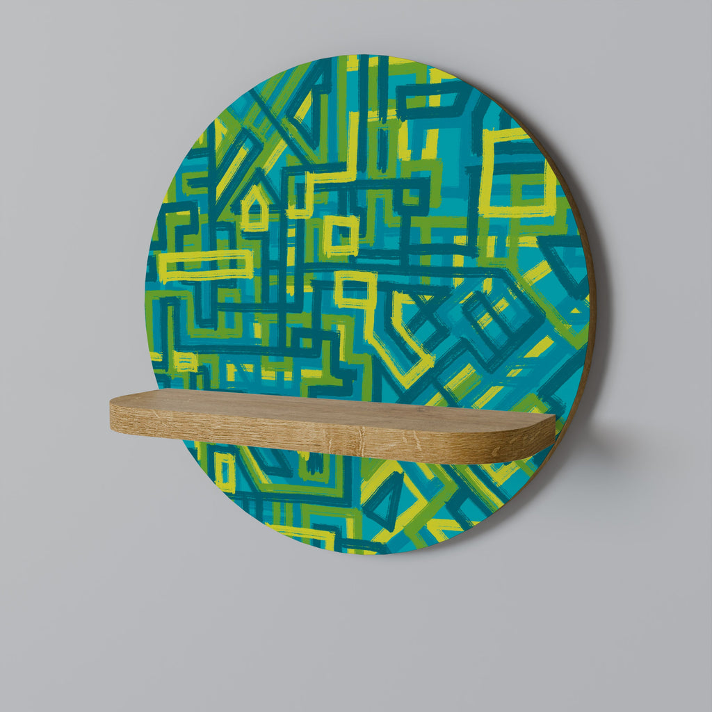 Étagère d'art ronde effet chêne NOSTALGIC MEMORIES