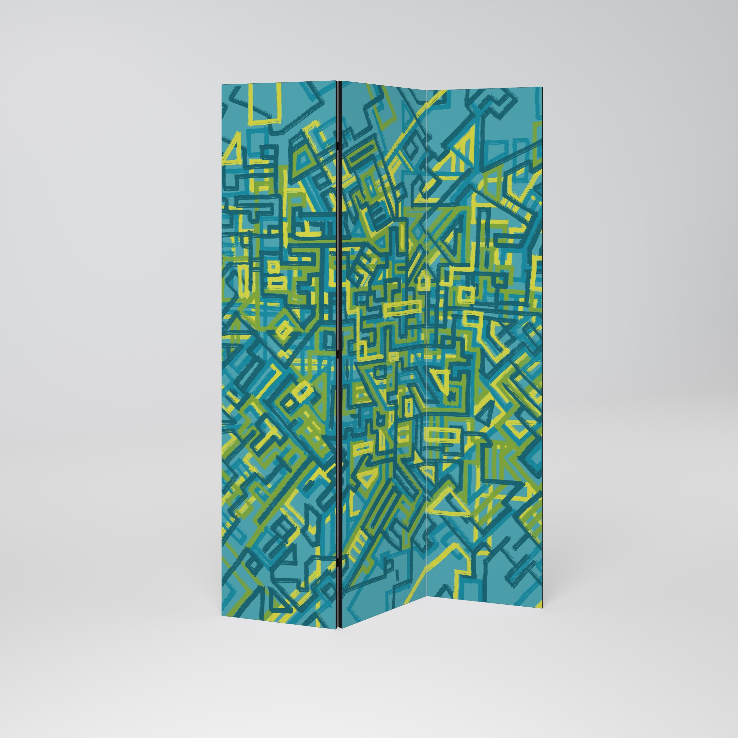 Séparateur de pièce décoratif à 3 panneaux MÉMOIRES NOSTALGIQUES