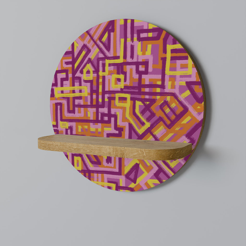 Étagère ronde effet chêne LOVELY MEMORIES