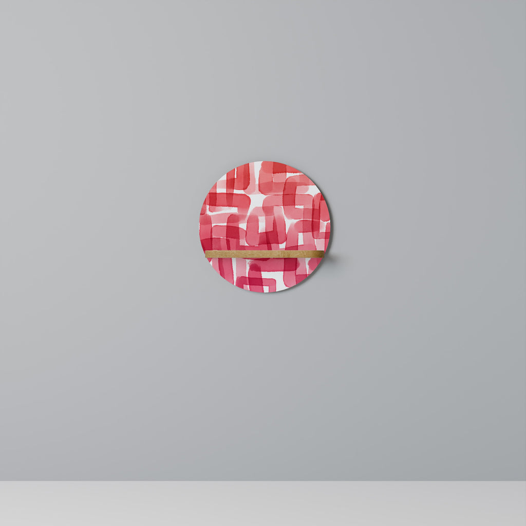 Étagère d'art ronde KALEIDOSCOPIC CUBISM effet chêne