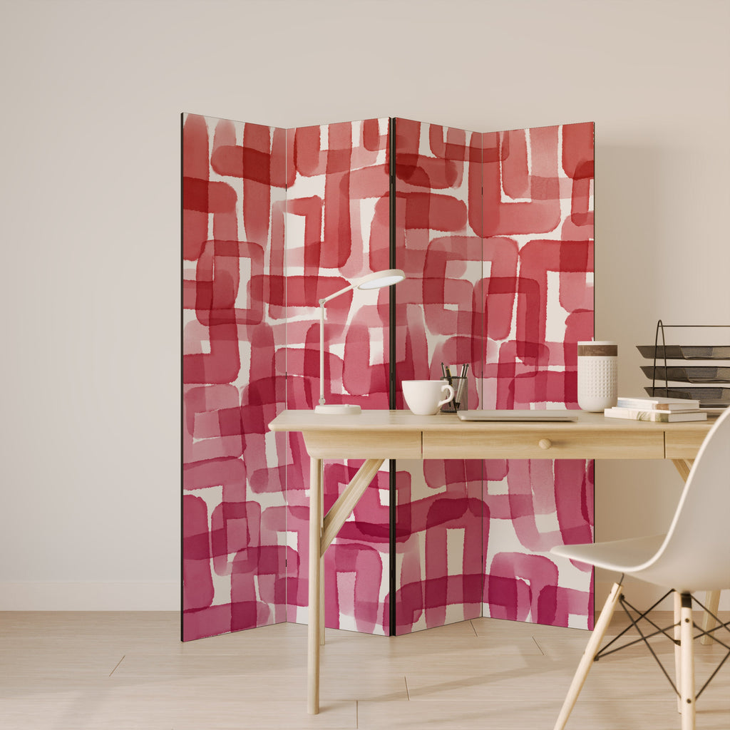 KALEIDOSCOPIC CUBISM Decorative 4-Panel Room Divider