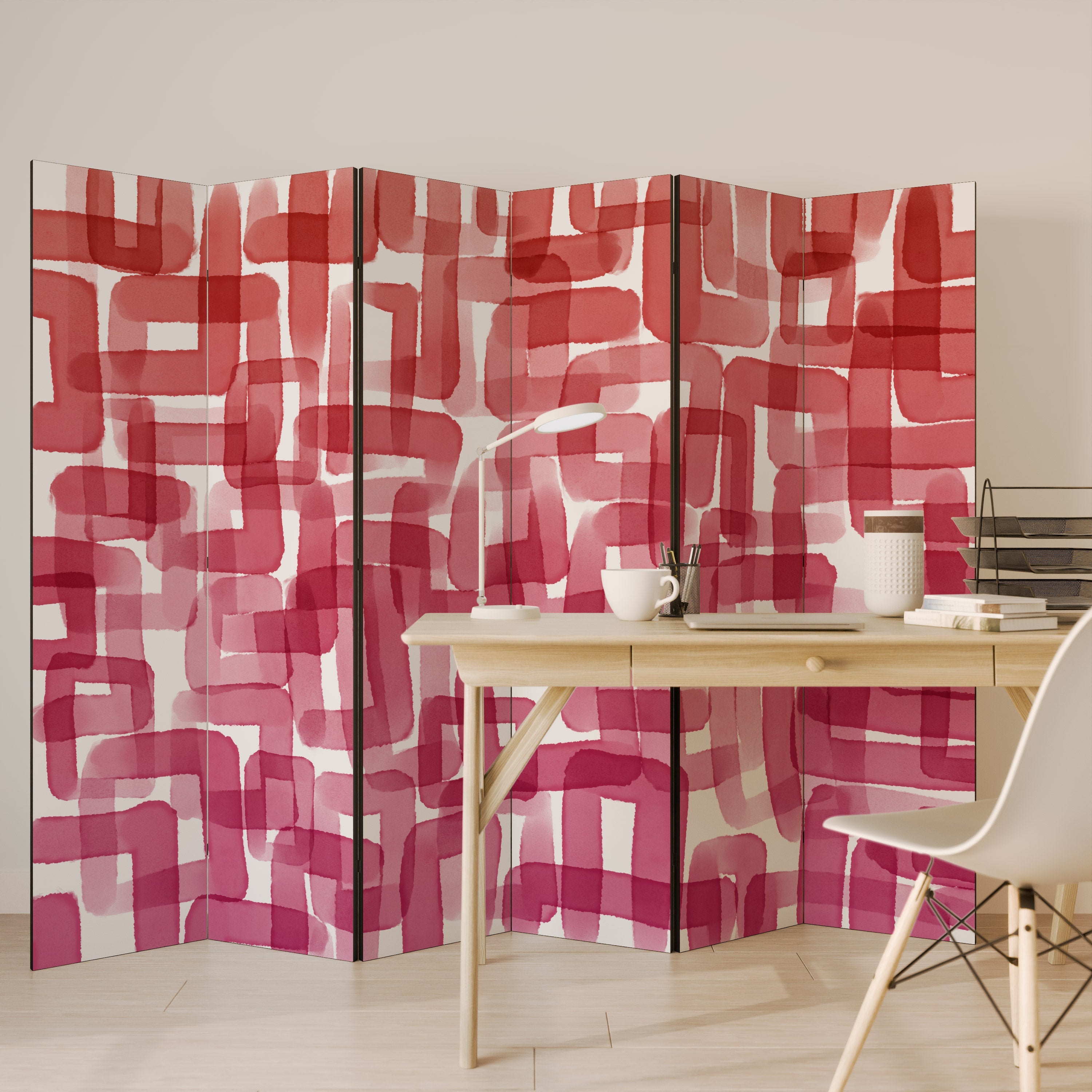 KALEIDOSCOPIC CUBISM Decorative 6-Panel Room Divider