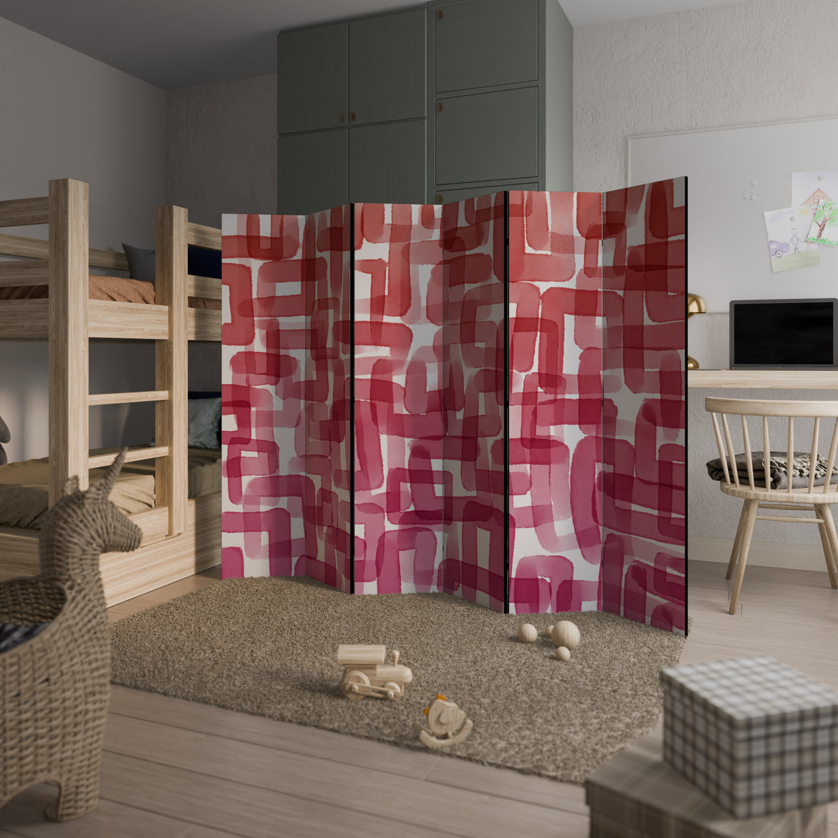KALEIDOSCOPIC CUBISM 6-Panel Room Divider