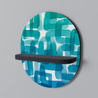 TURQUOISE RECTANGLES Art Shelf