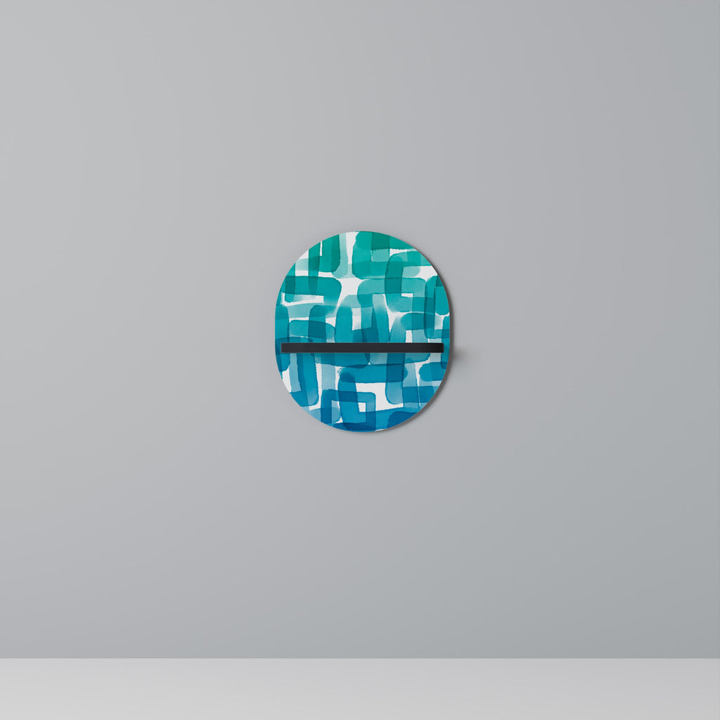 Étagère ovale rectangulaire turquoise en finition noire