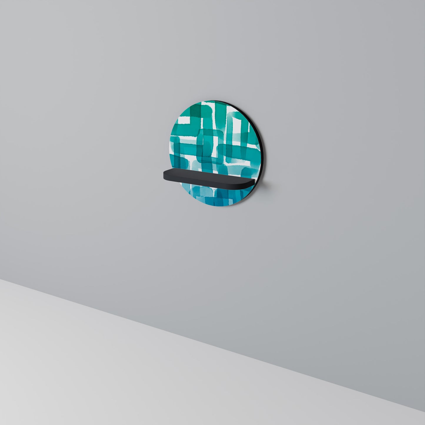 TURQUOISE RECTANGLES Art Shelf