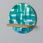 TURQUOISE RECTANGLES Art Shelf