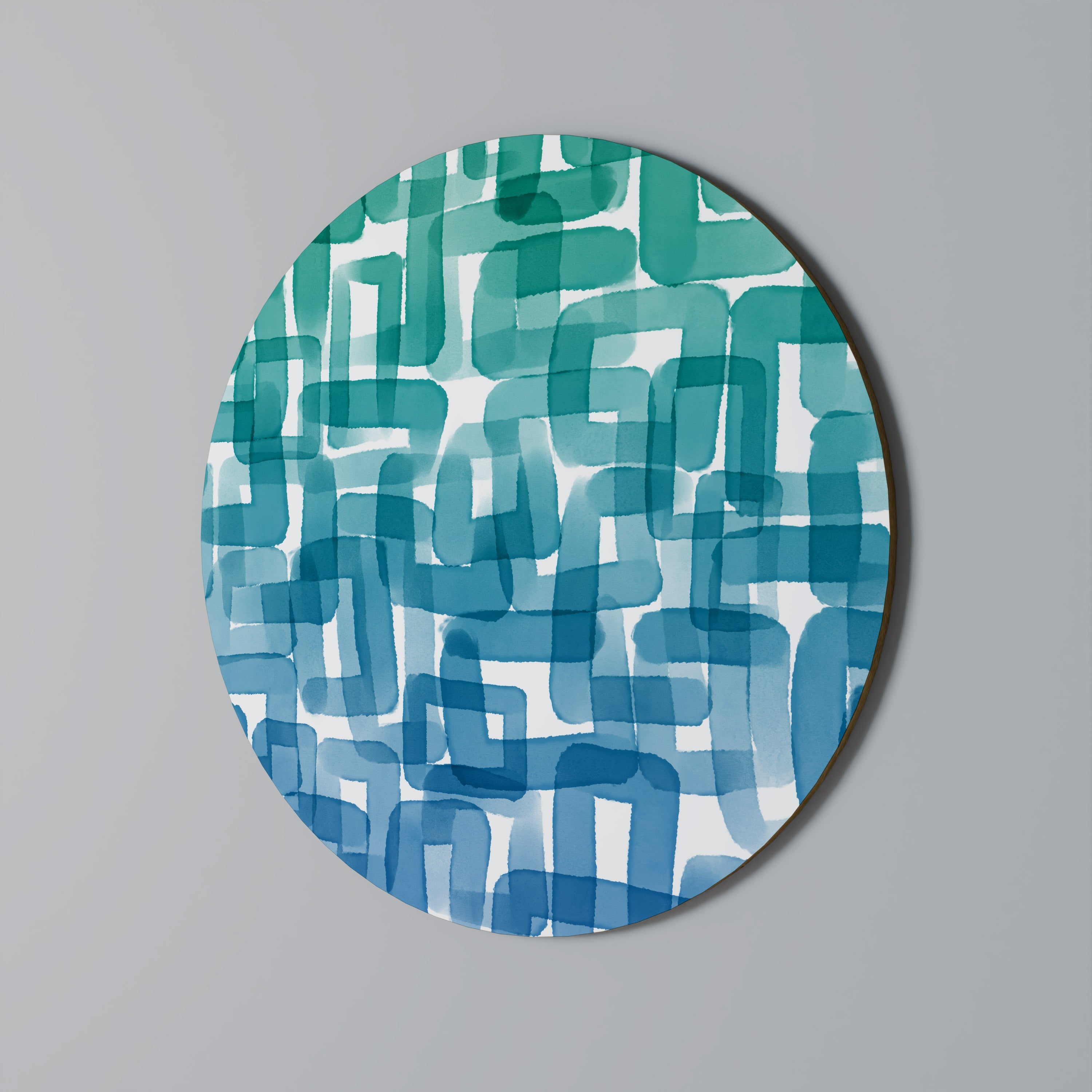 Décoration murale ronde RECTANGLES TURQUOISE
