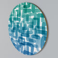 TURQUOISE RECTANGLES Round Wall Art