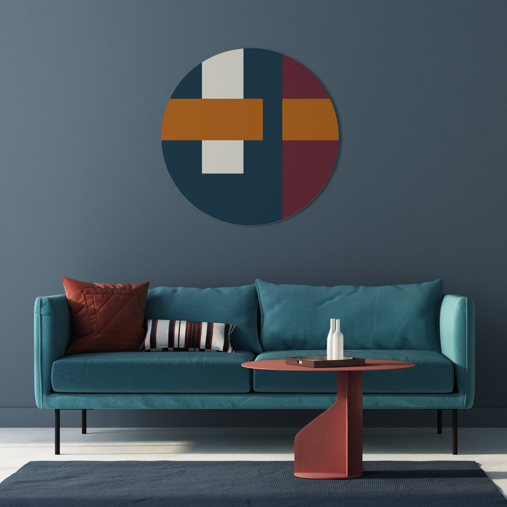 MÉLANCOLIE GÉOMÉTRIQUE Art mural rond