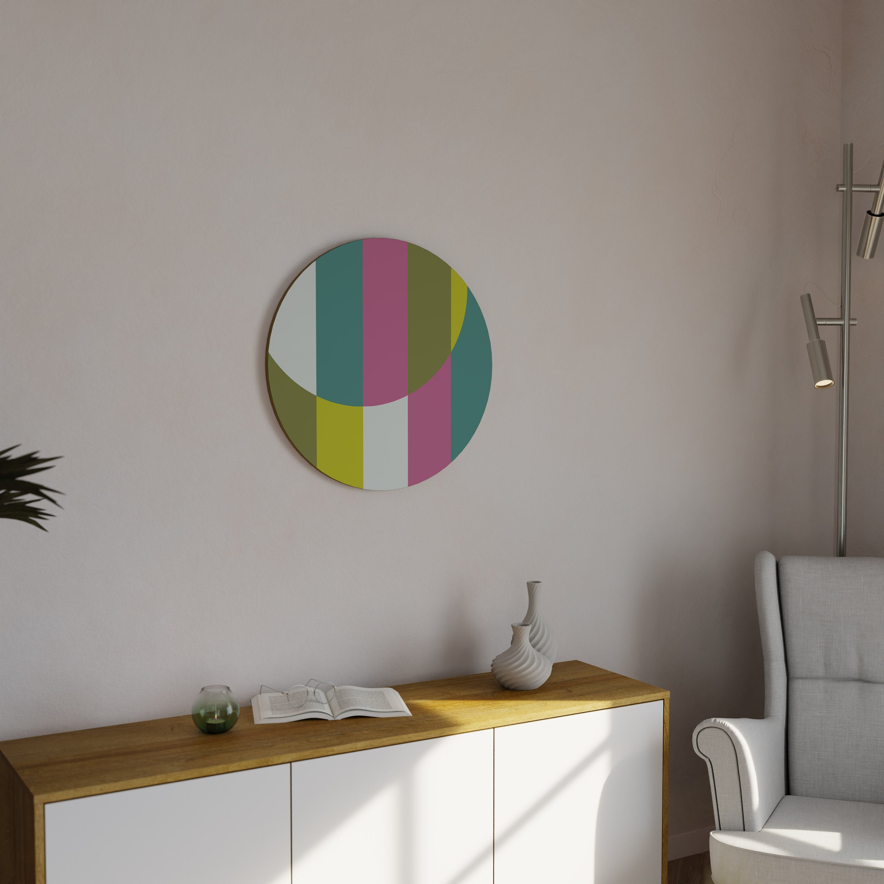 SYMPHONIE DE SURFACE LUDIQUE Art mural rond