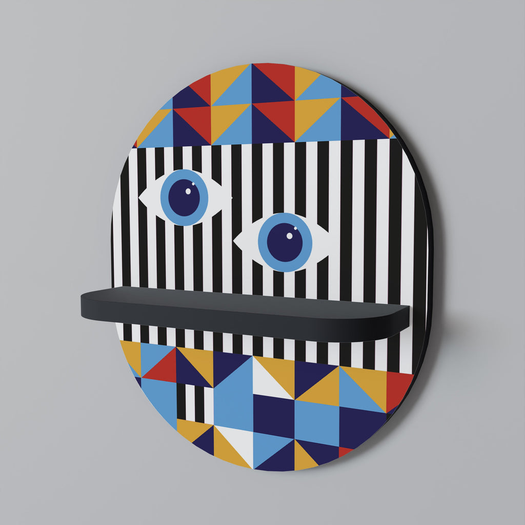 ABSTRACTION ET GÉOMÉTRIE Étagère d'art ovale en finition noire