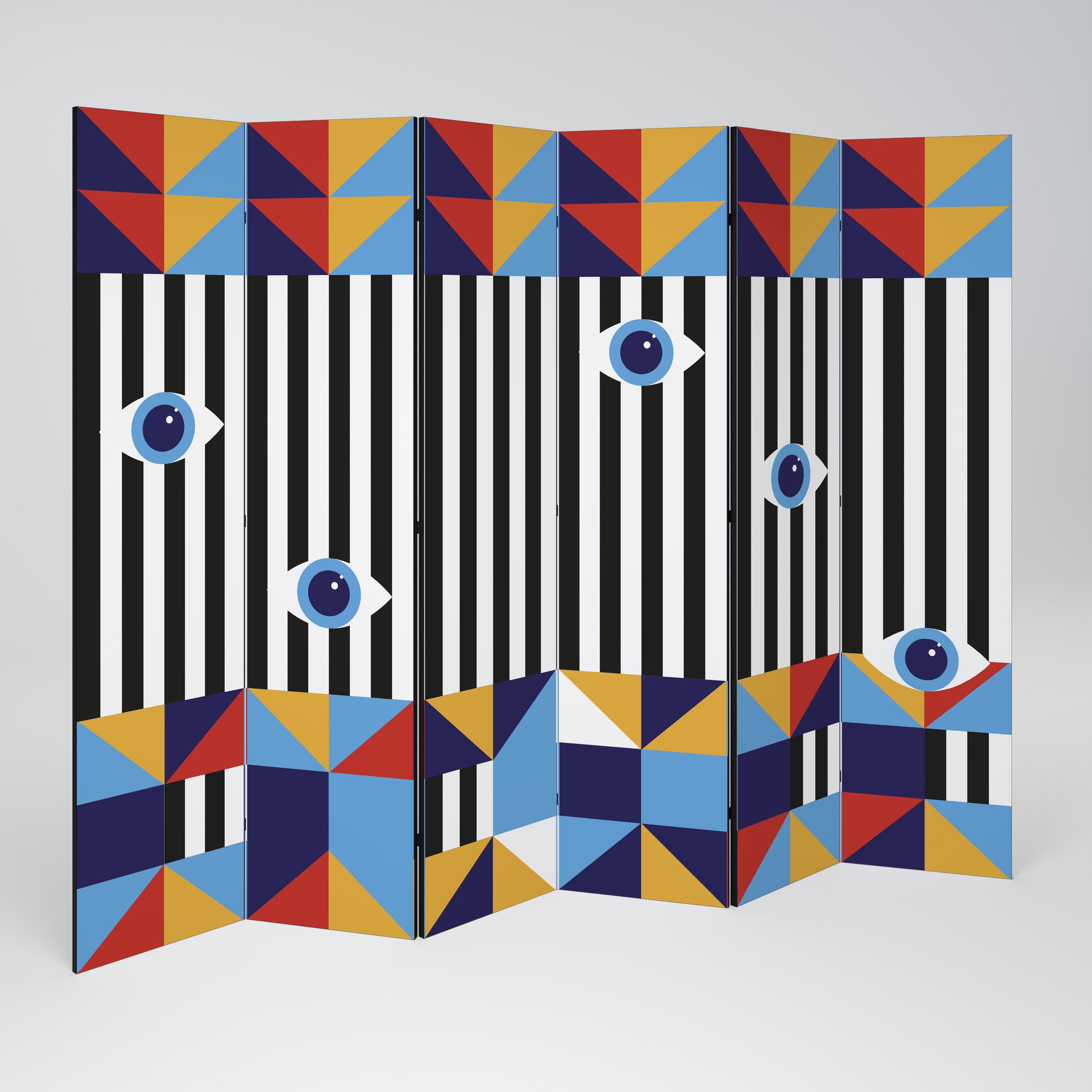 ABSTRACTION AND GEOMETRY 6-Panel Room Divider