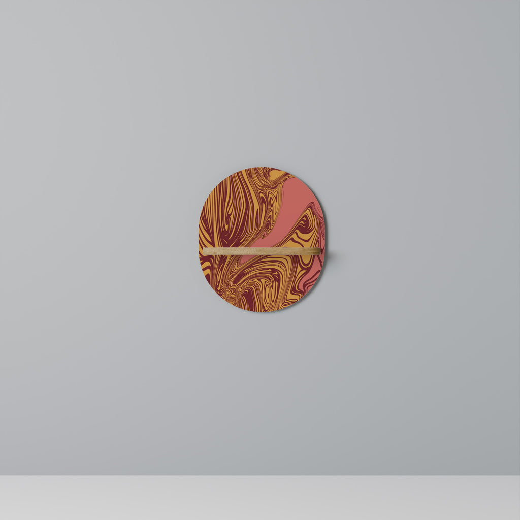 Étagère d'art ovale FLOATING THOUGHTS effet chêne