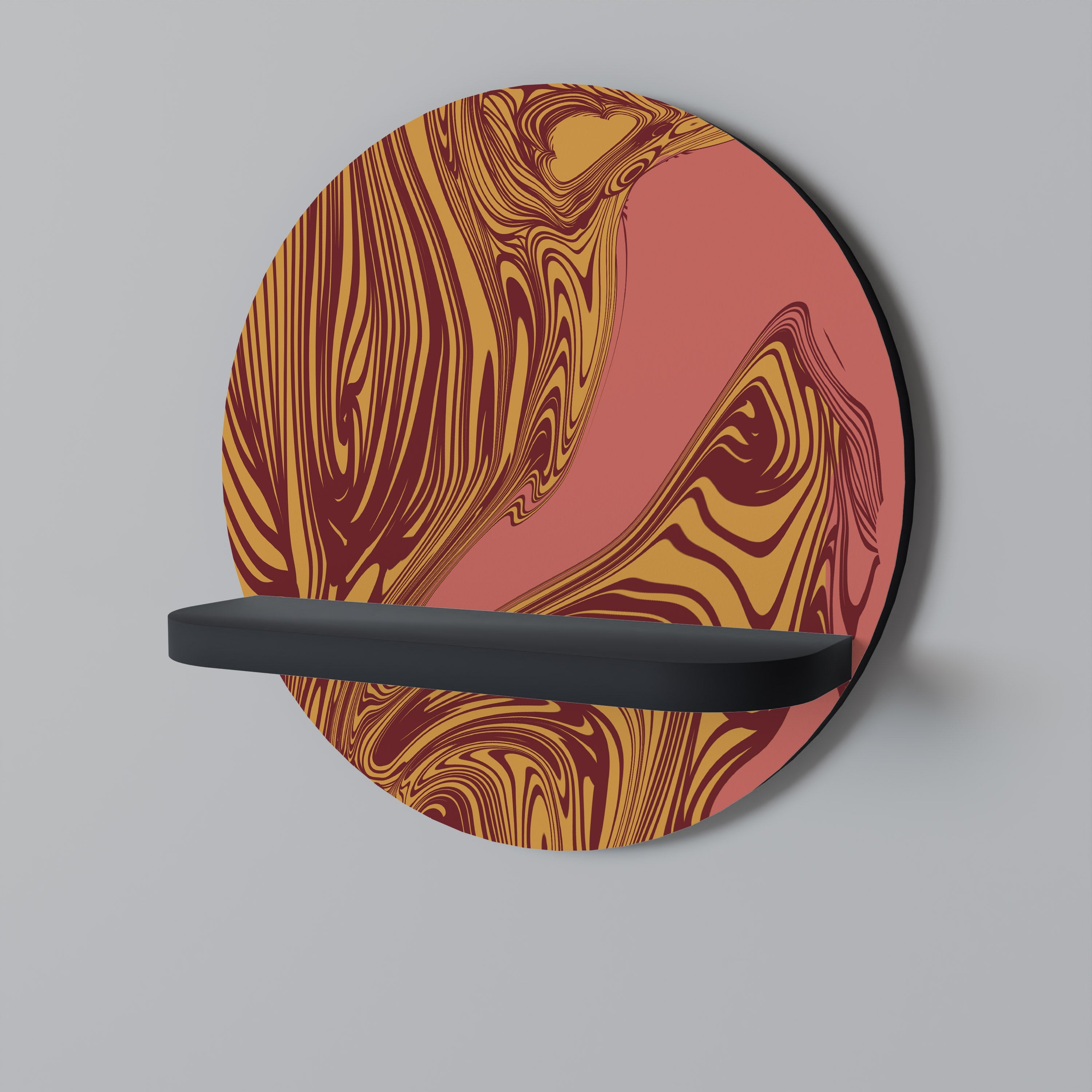 Étagère ronde FLOATING THOUGHTS en finition noire