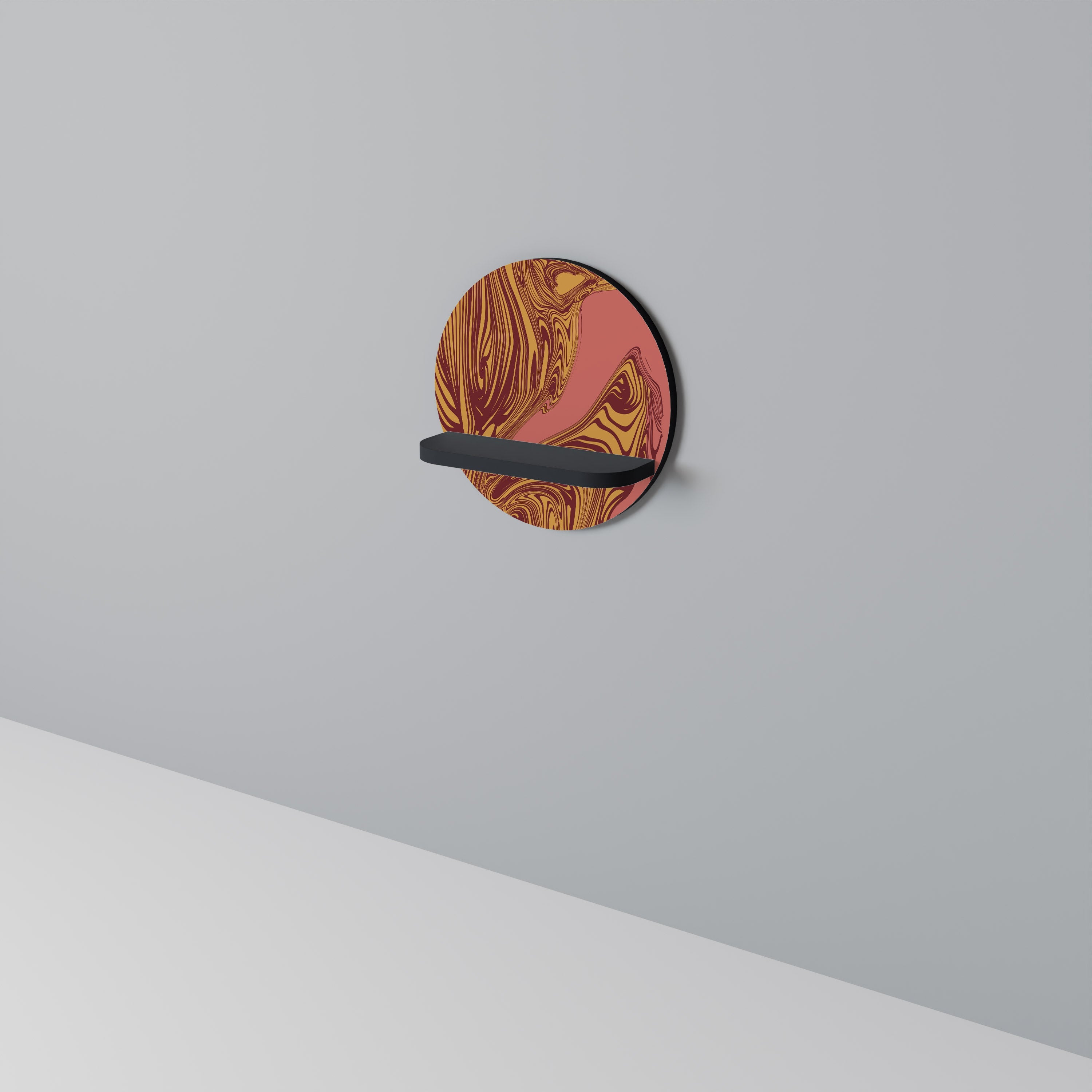 Étagère ronde FLOATING THOUGHTS en finition noire