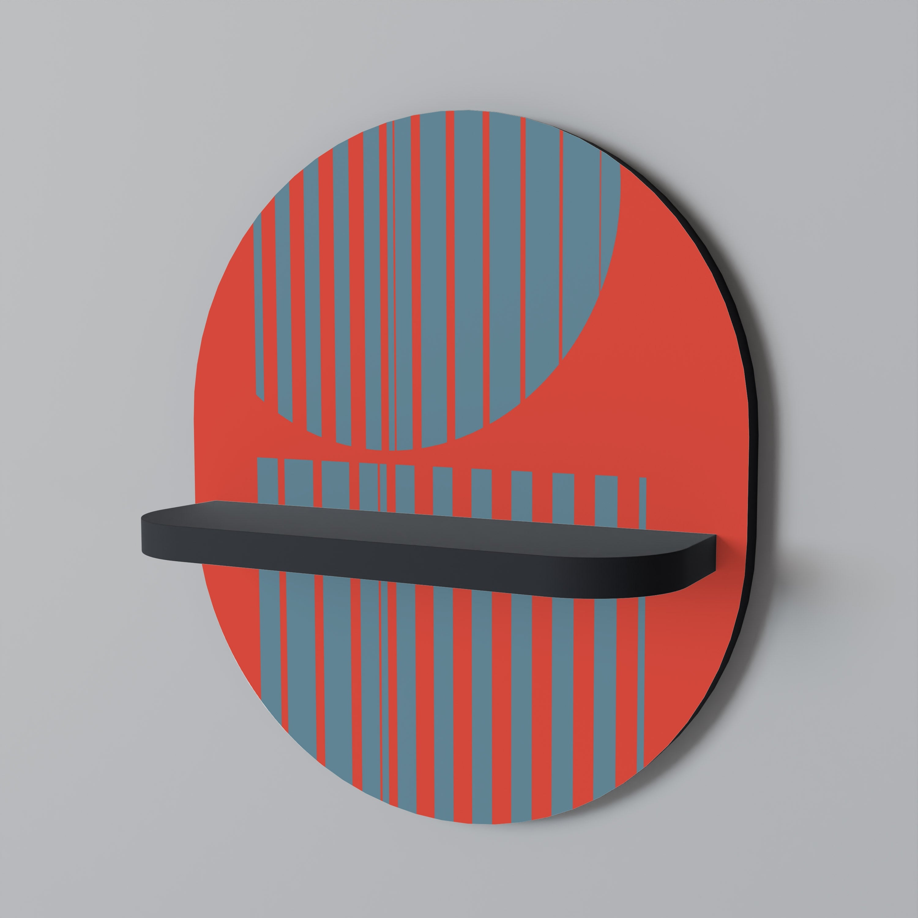 Étagère d'art ovale RISING GEOMETRY STARS en finition noire