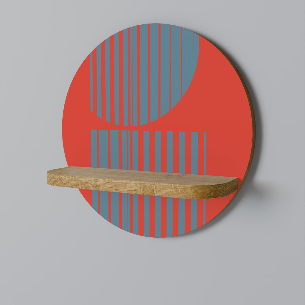 Étagère d'art ronde RISING GEOMETRY STARS effet chêne