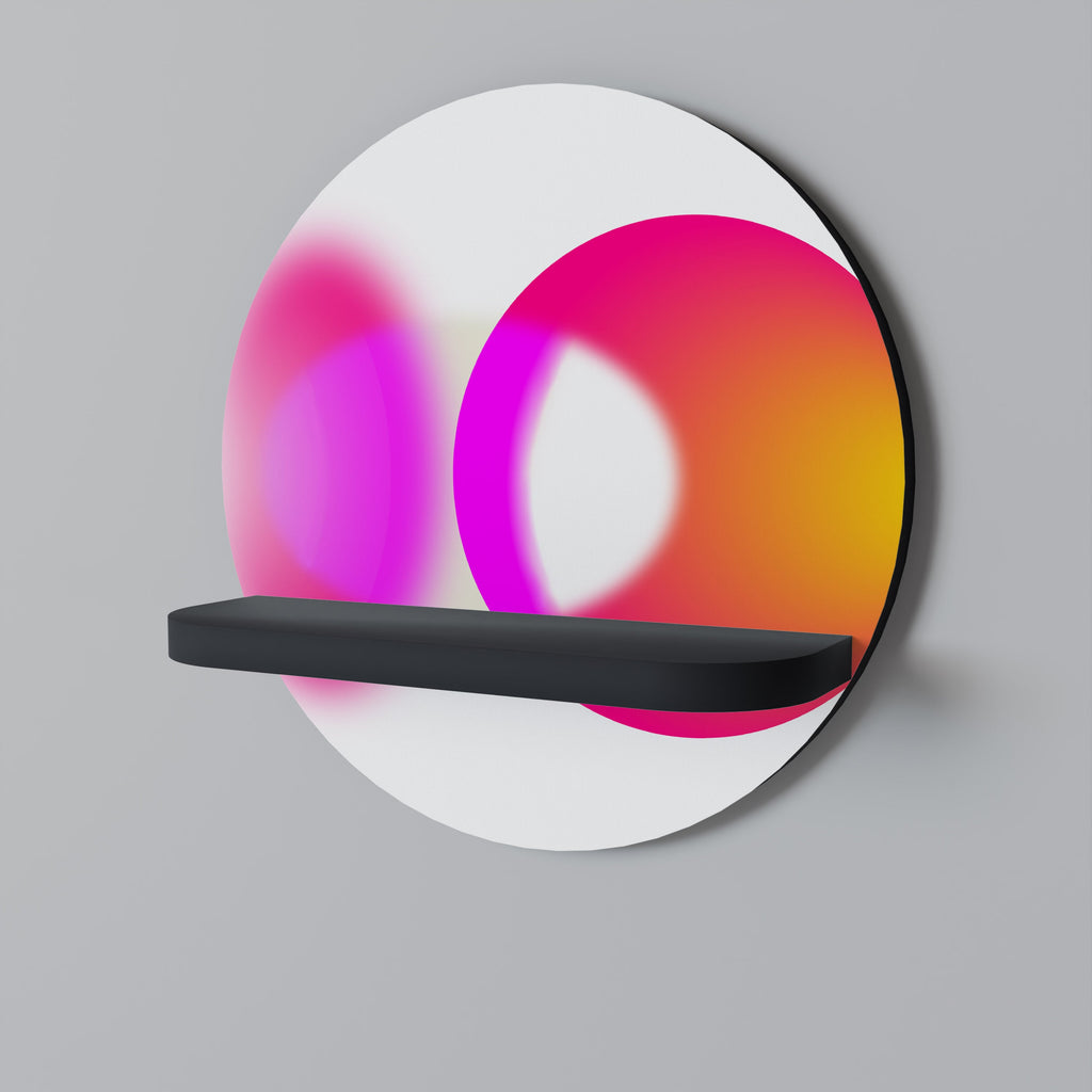 Étagère d'art ronde SYMPHONY OF COLORS en finition noire