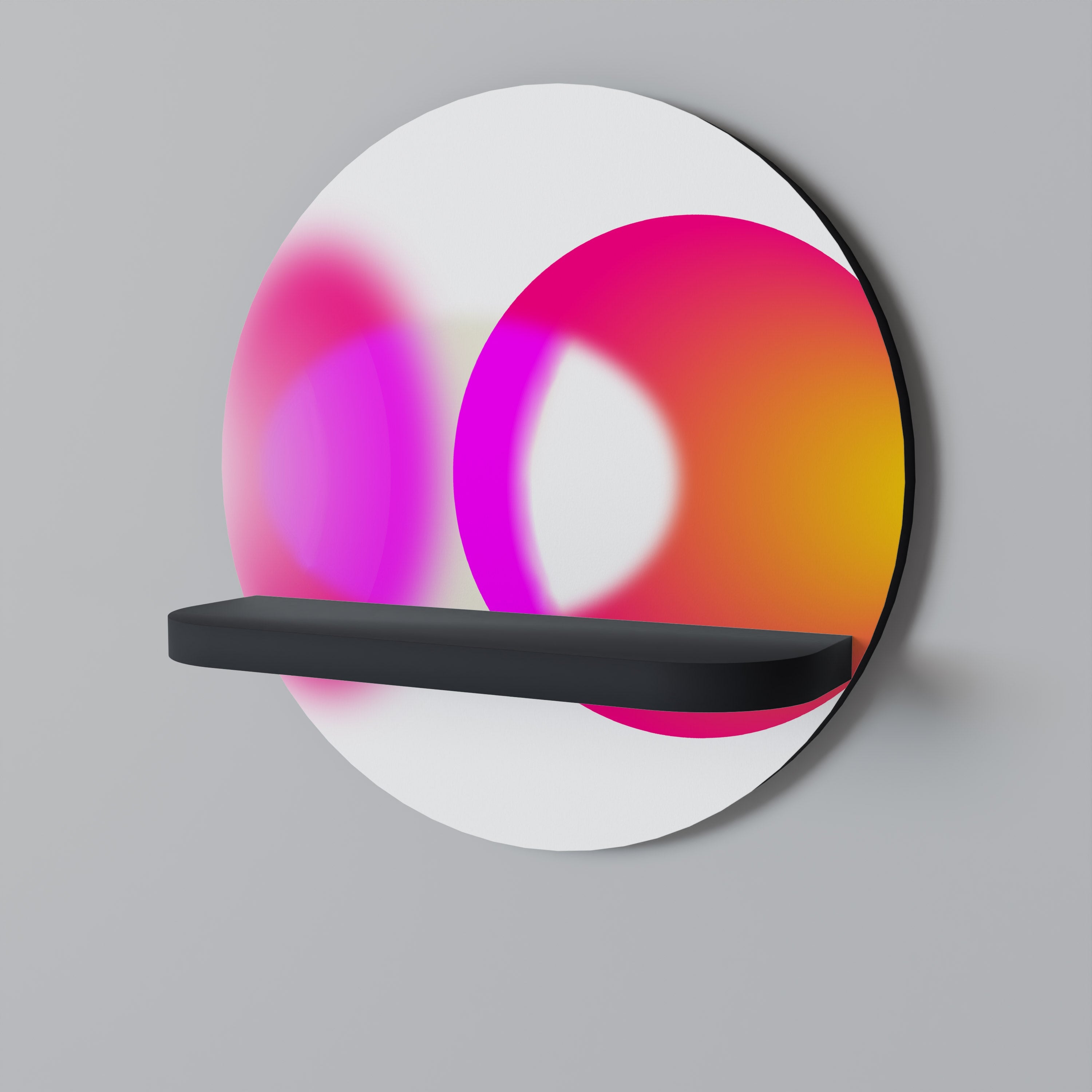 Étagère d'art ronde SYMPHONY OF COLORS en finition noire