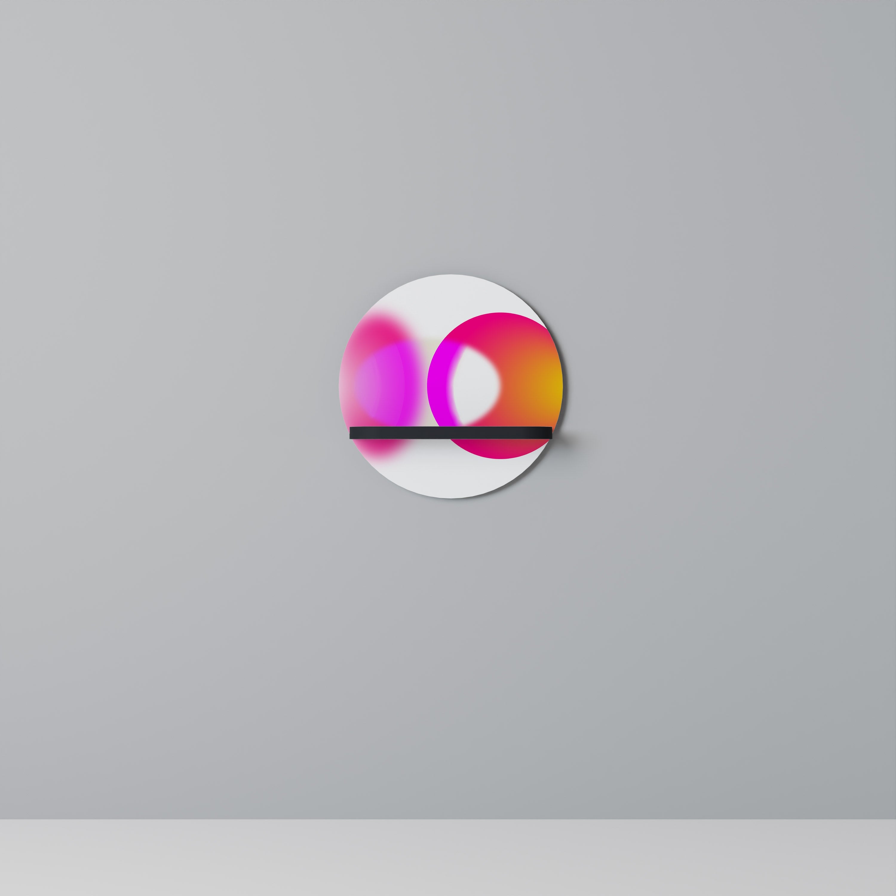 Étagère d'art ronde SYMPHONY OF COLORS en finition noire