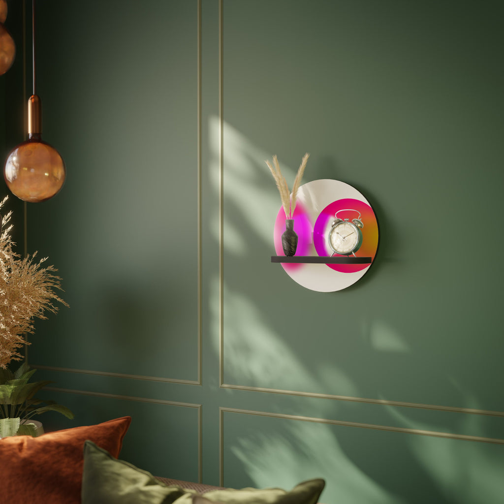 Étagère d'art ronde SYMPHONY OF COLORS en finition noire