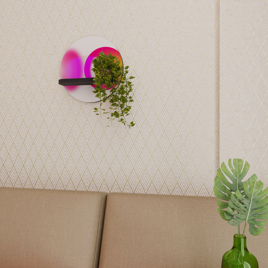 Étagère d'art ronde SYMPHONY OF COLORS en finition noire