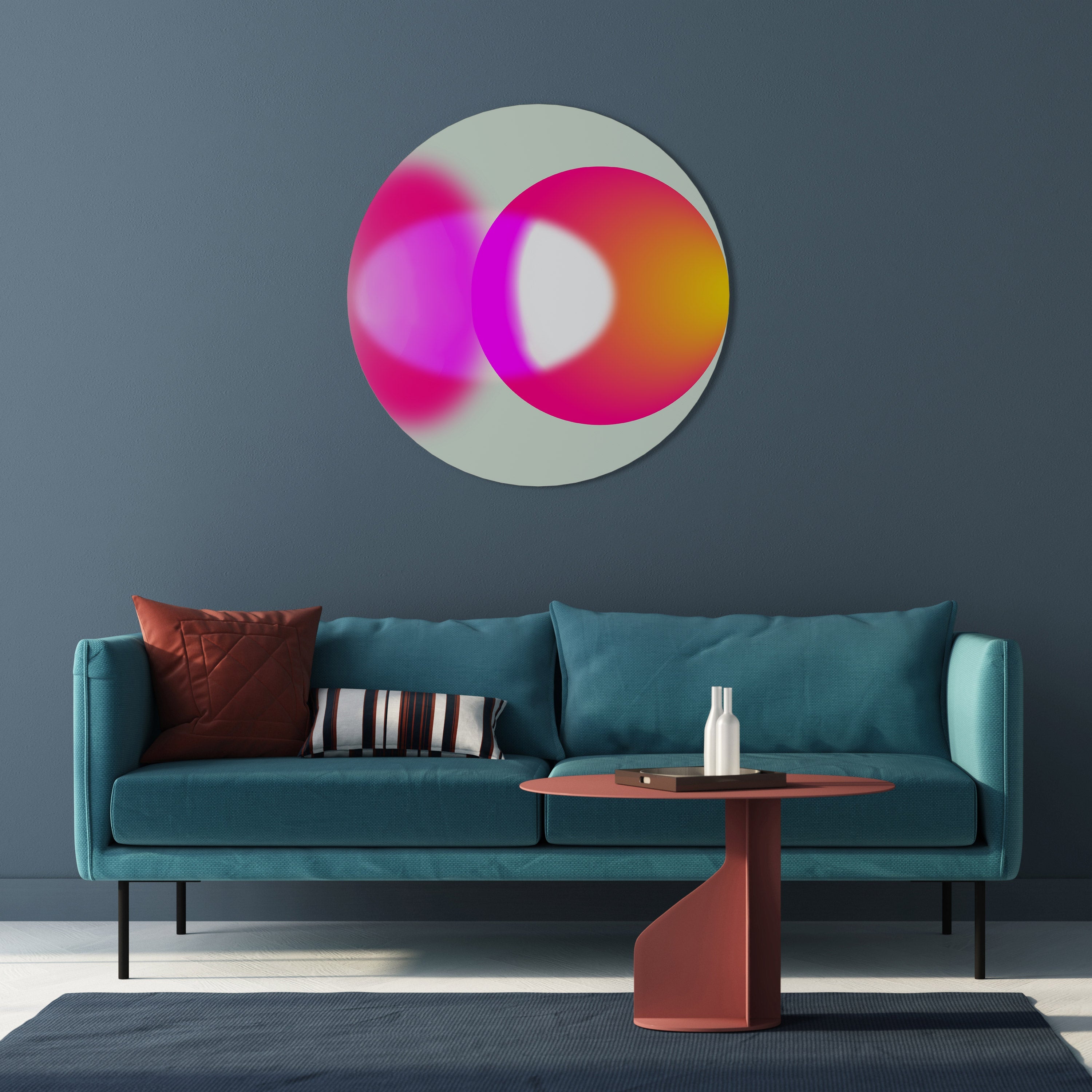 SYMPHONIE DE COULEURS Art mural rond