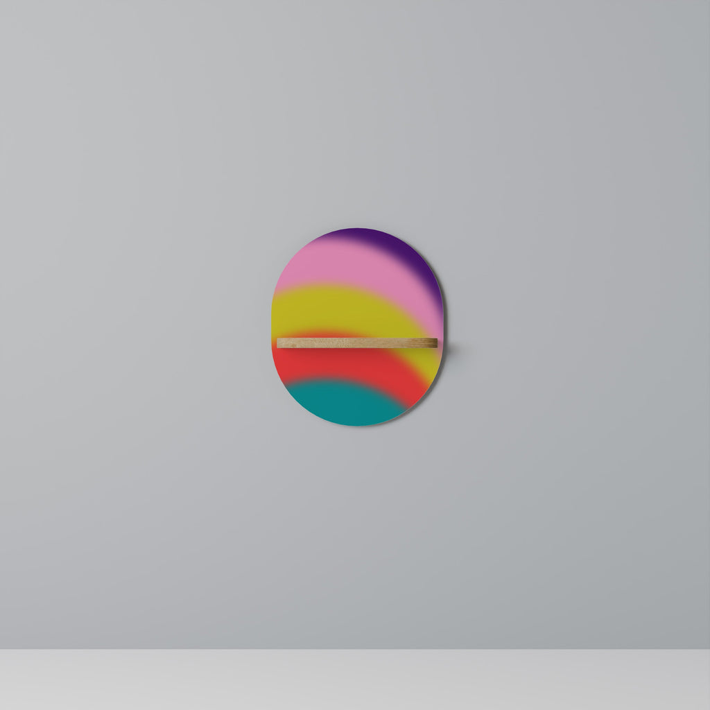 Étagère ovale RAINBOW TIME effet chêne