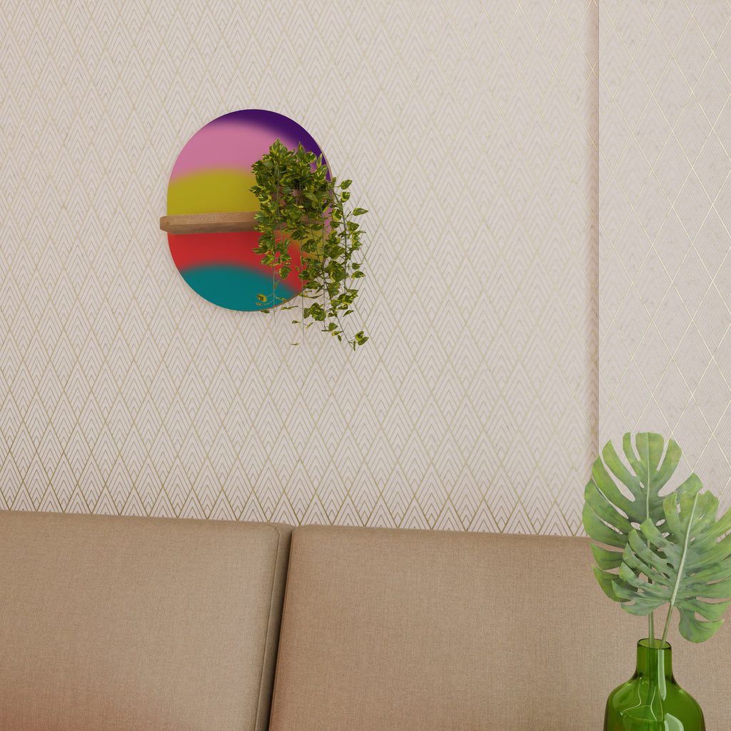 Étagère ovale RAINBOW TIME effet chêne