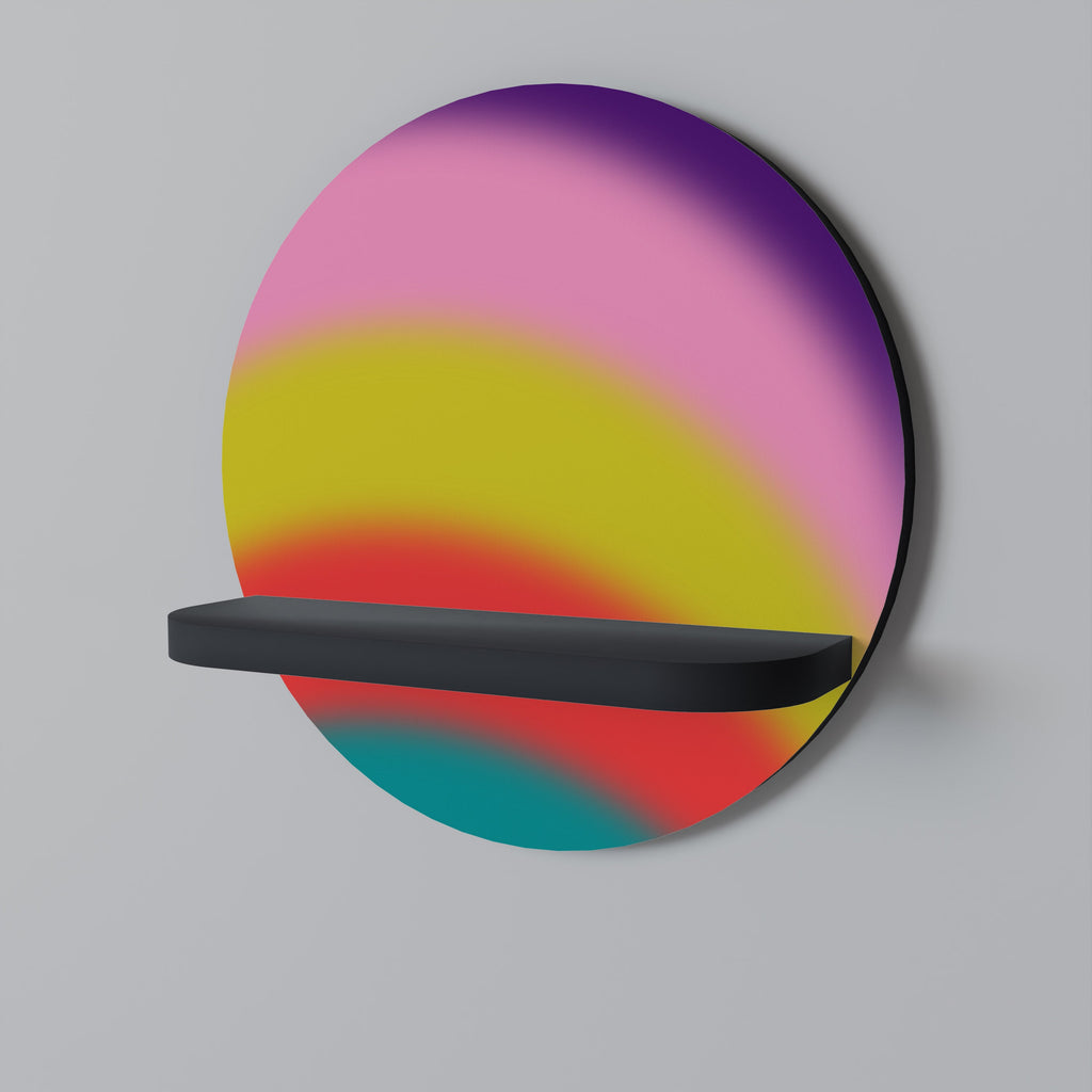 Étagère d'art ronde RAINBOW TIME en finition noire