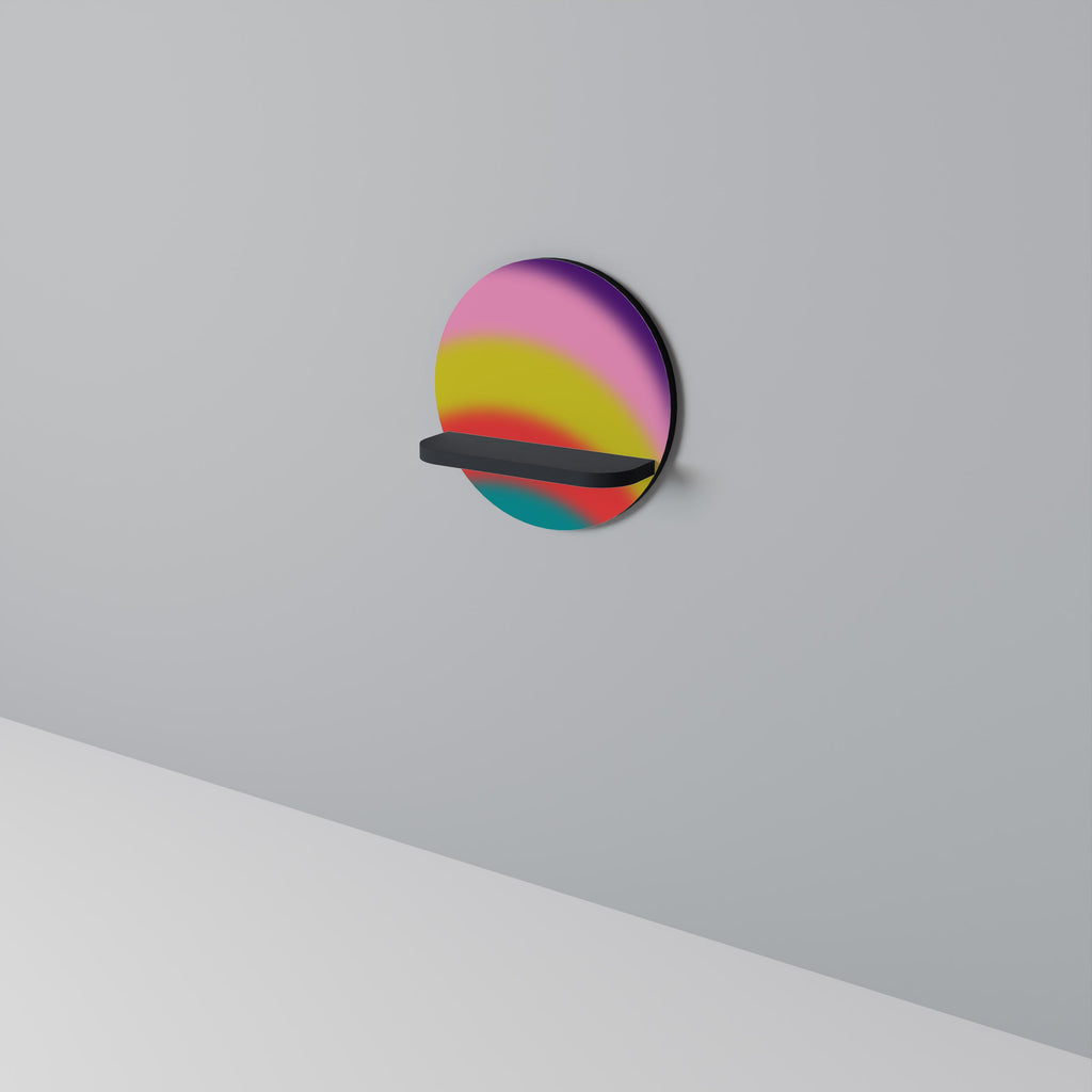 Étagère d'art ronde RAINBOW TIME en finition noire