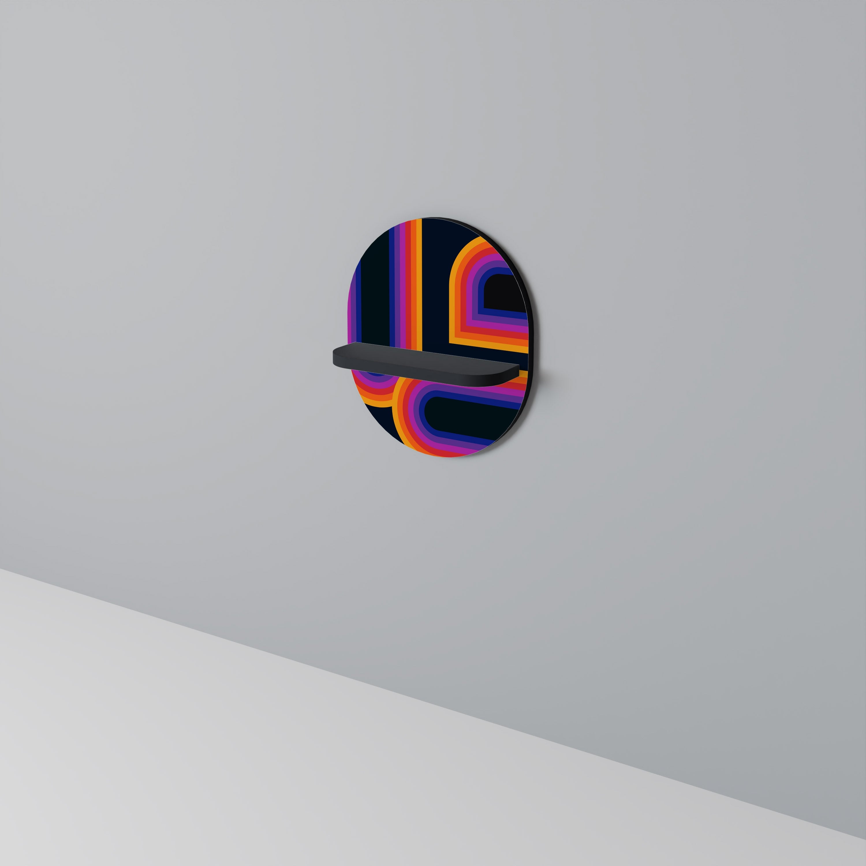 Étagère d'art ovale BLINDED BY THE LIGHTS en finition noire