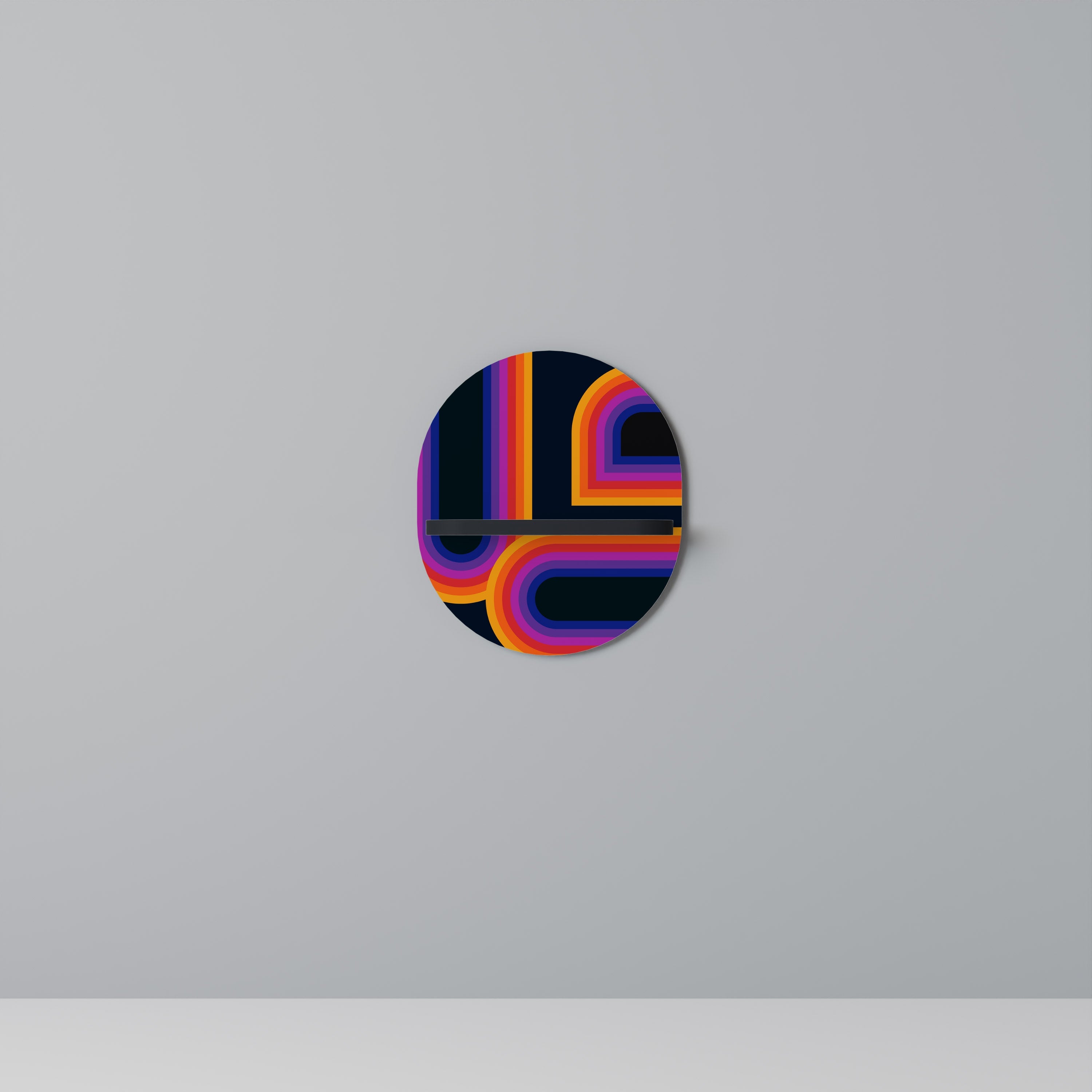 Étagère d'art ovale BLINDED BY THE LIGHTS en finition noire