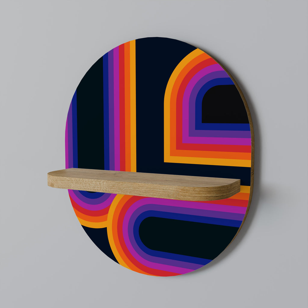 Étagère d'art ovale BLINDED BY THE LIGHTS effet chêne