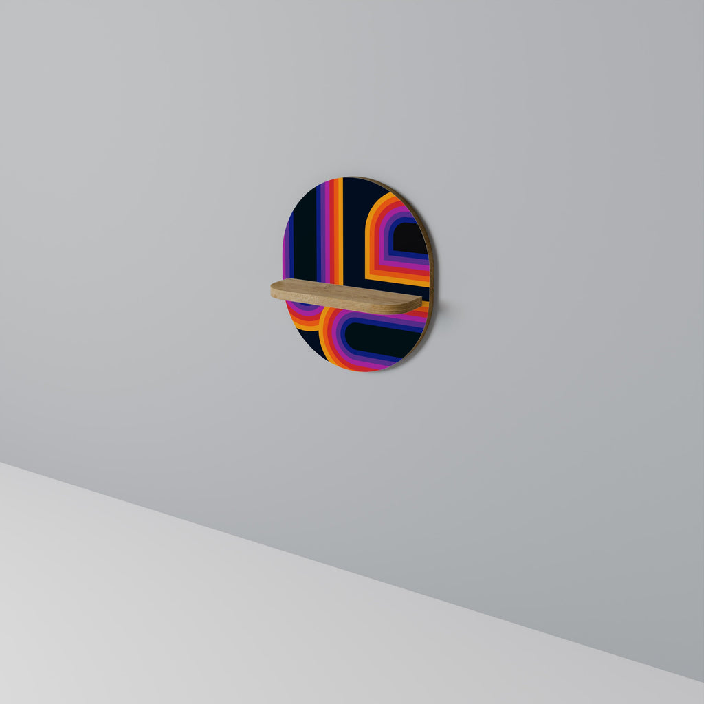 Étagère d'art ovale BLINDED BY THE LIGHTS effet chêne