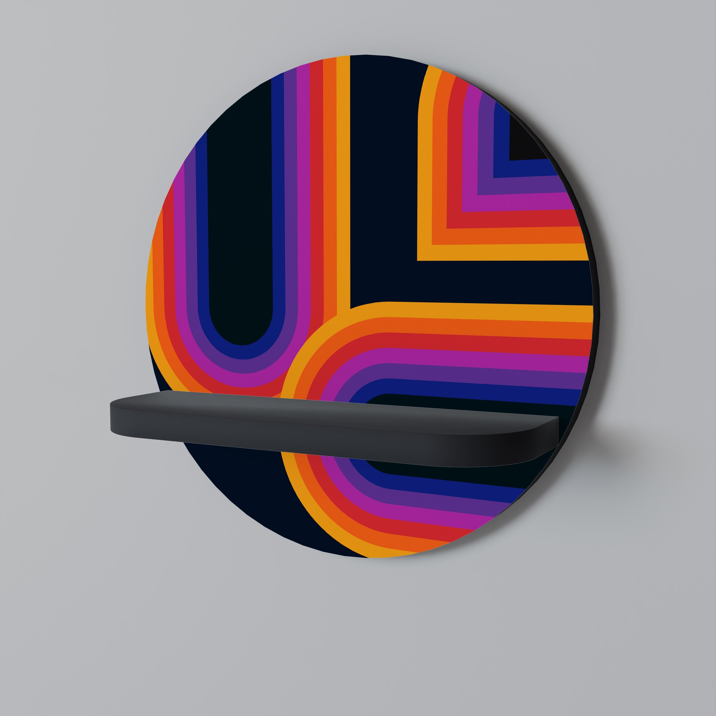 Étagère ronde BLINDED BY THE LIGHTS en finition noire