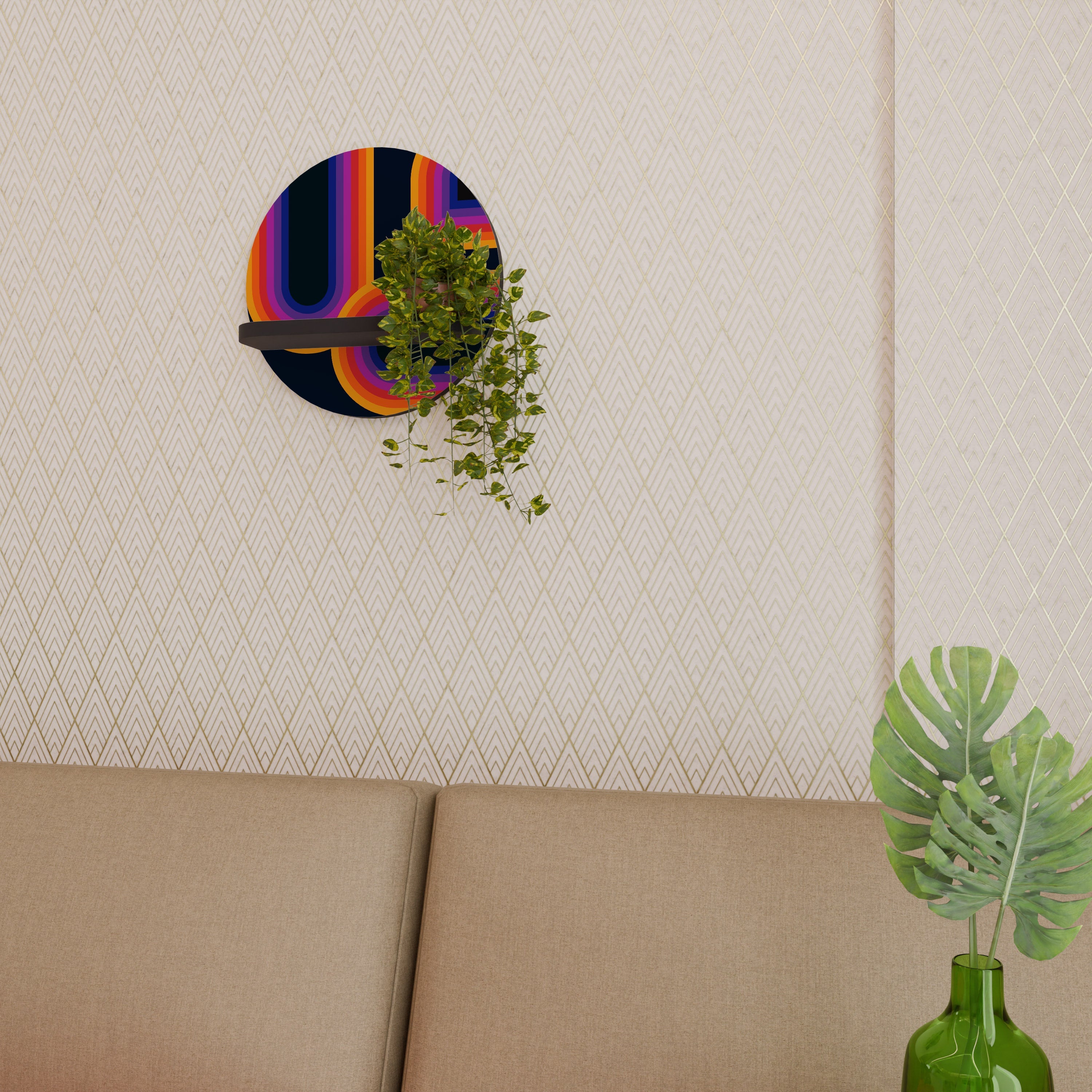 Étagère ronde BLINDED BY THE LIGHTS en finition noire