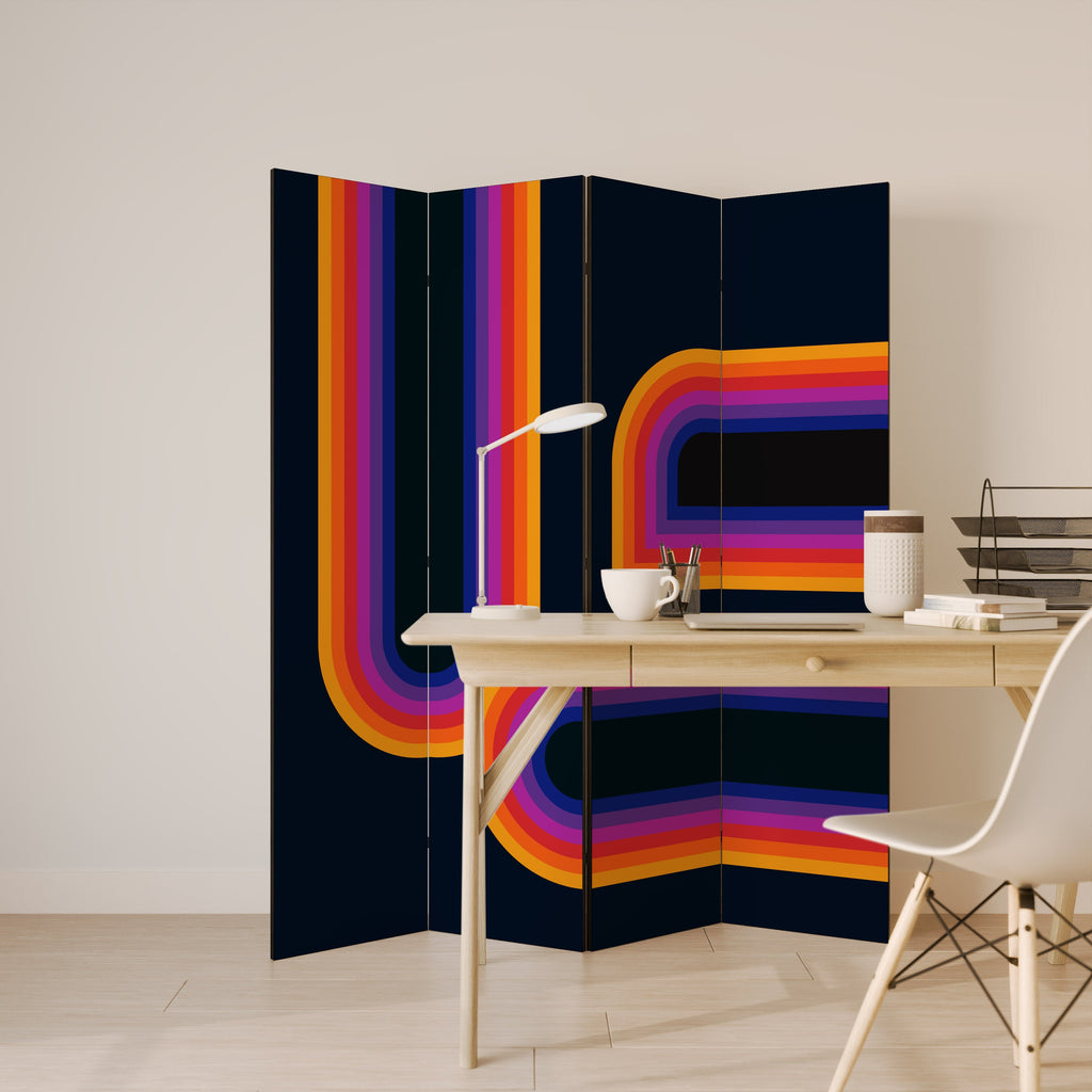 BLINDED BY THE LIGHTS Decorative 4-Panel Room Divider
