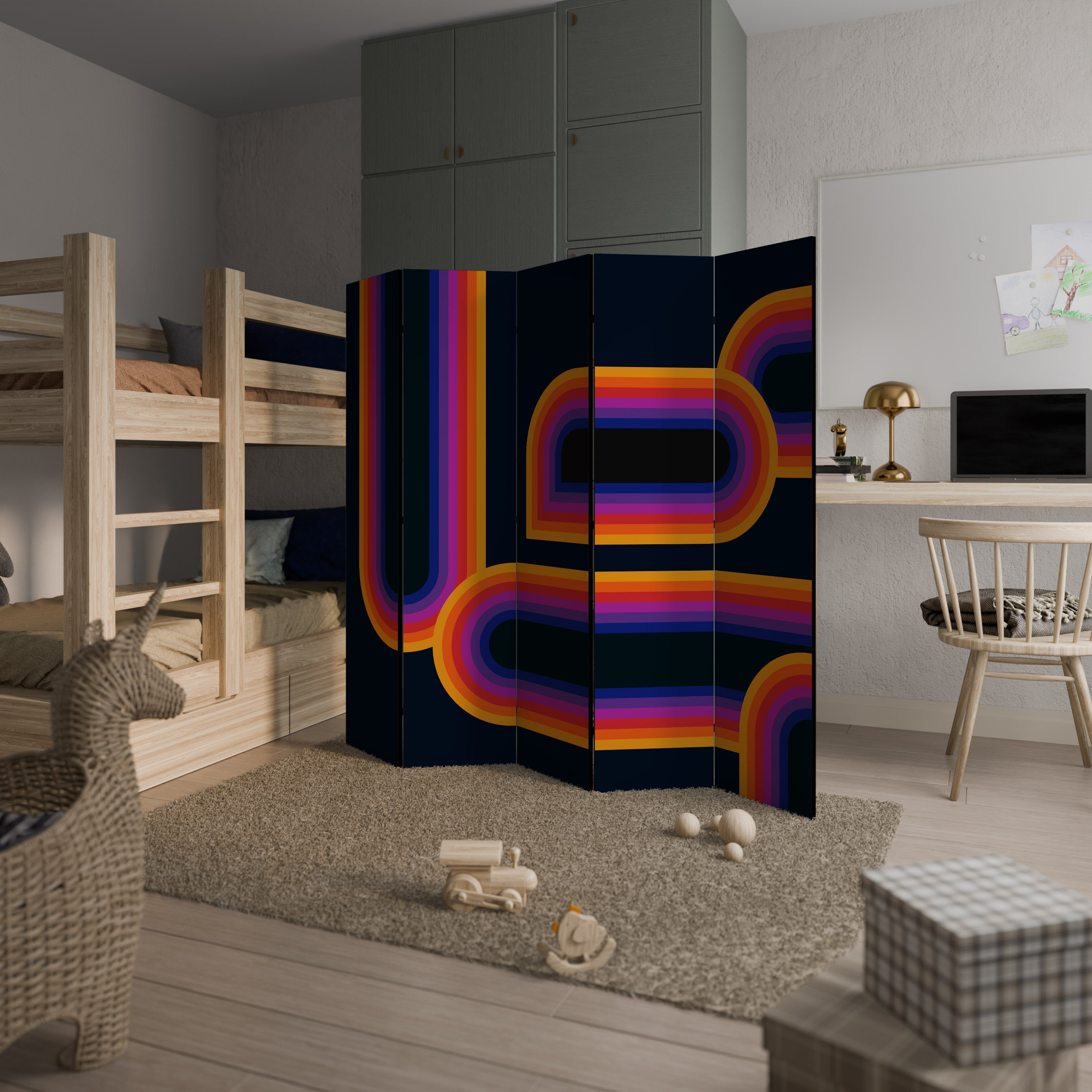 BLINDED BY THE LIGHTS Decorative 5-Panel Room Divider